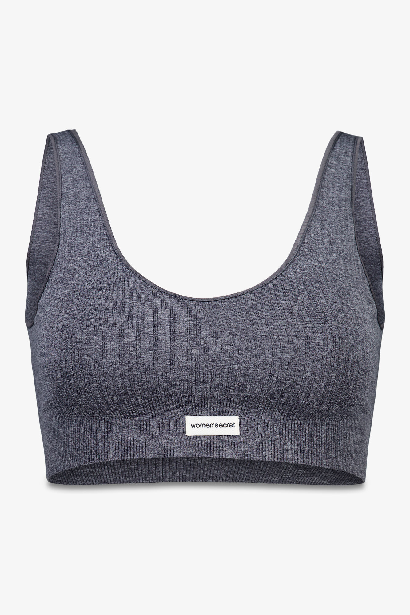 Women'secret Top de canal&eacute; gris sin costuras gris
