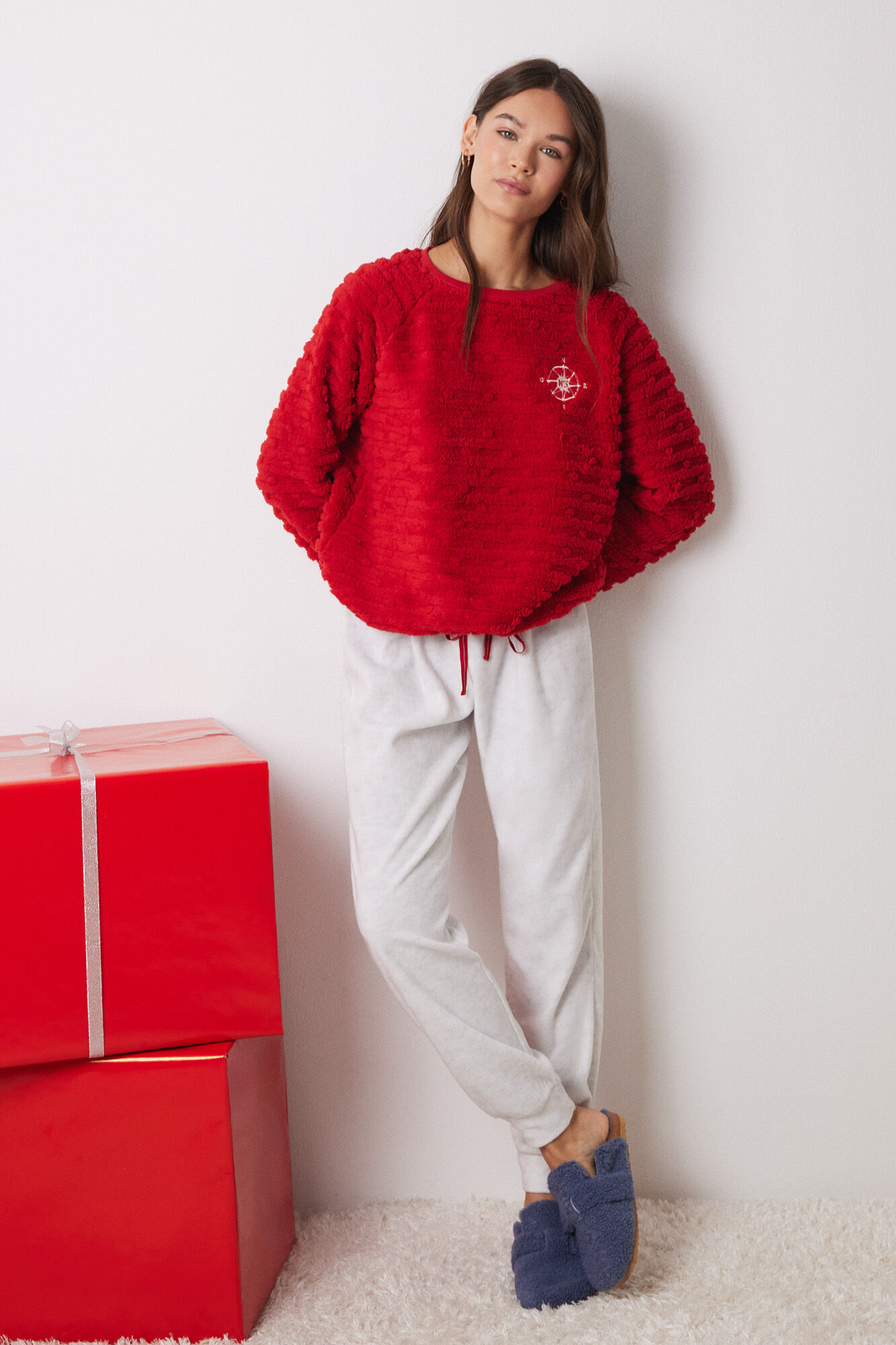 Women'secret Pijama larga pelo y polar fleece