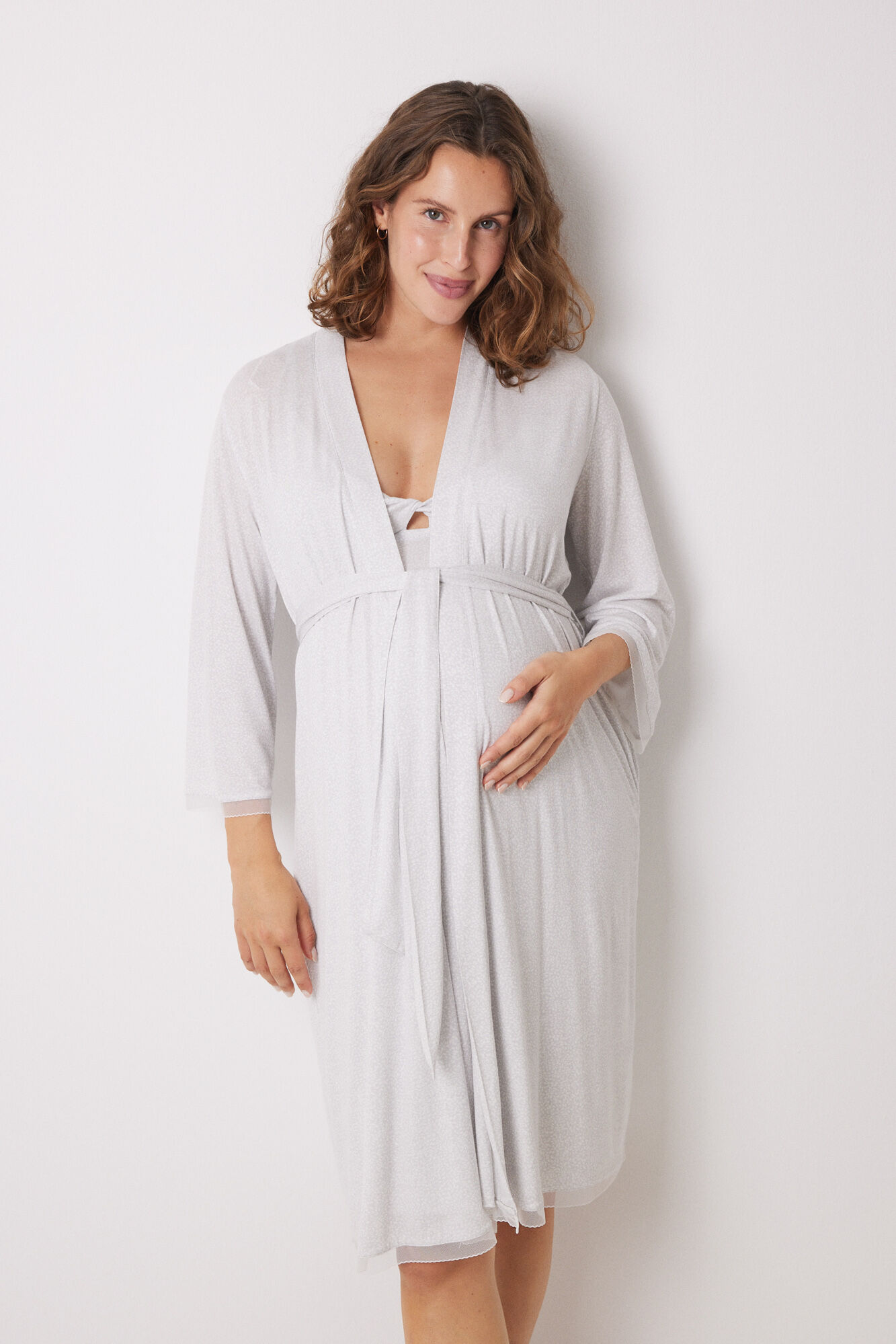 Women'secret Bata "maternity" midi viscosa estampado puntos