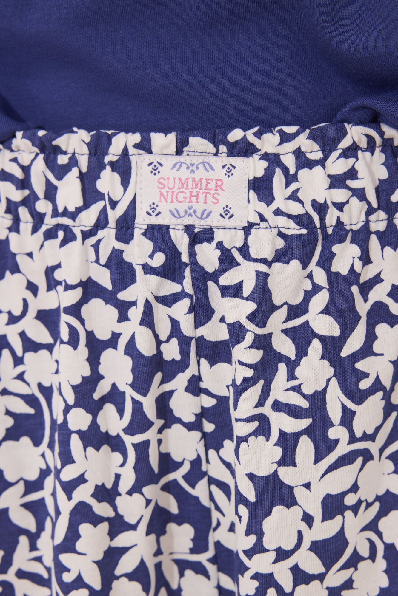Women'secret Pijama Capri 100% algod&oacute;n con estampado azul estampado