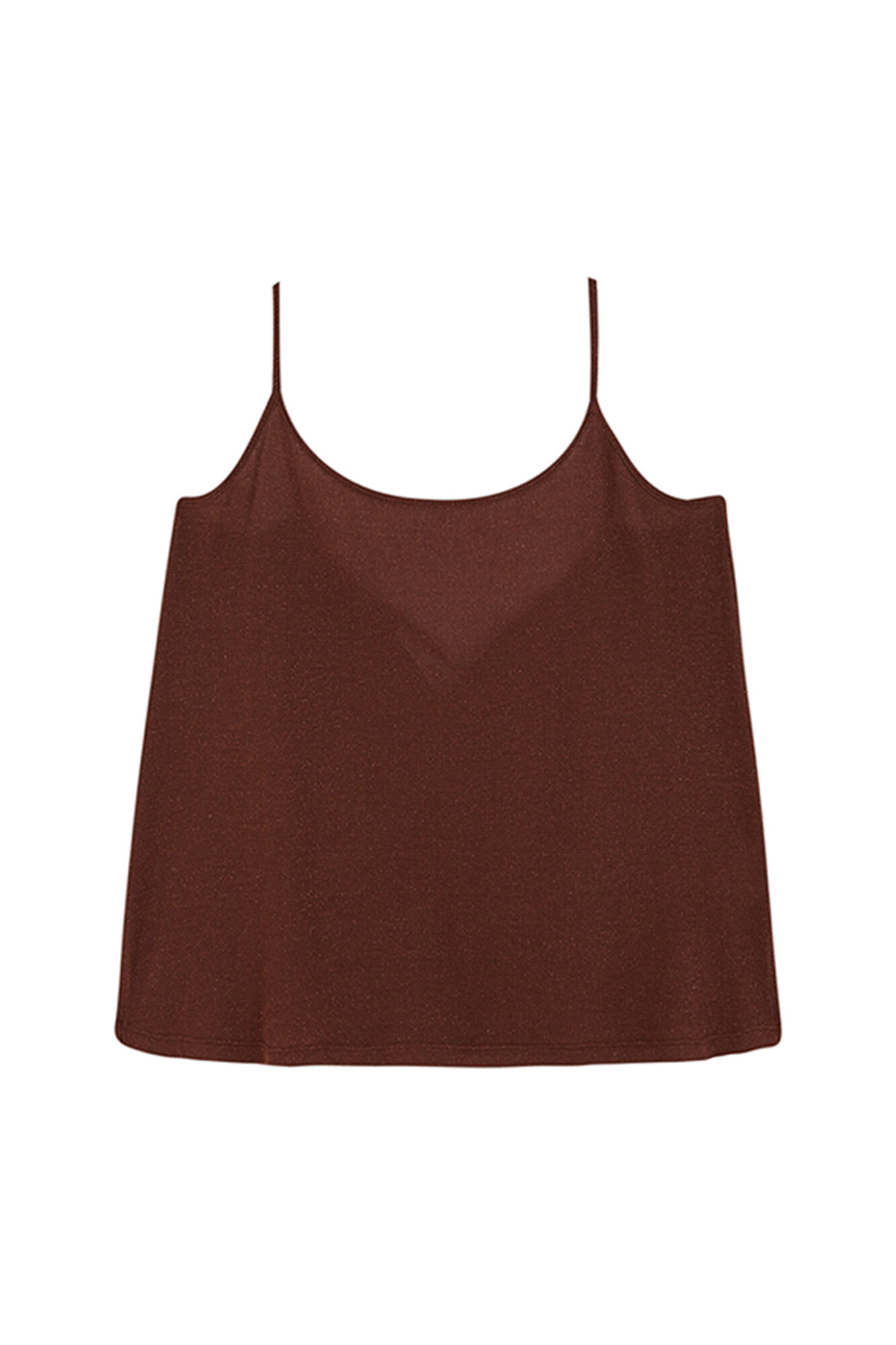 Women'secret Playera de tirantes sin mangas de canal&eacute; marr&oacute;n  caf&eacute;