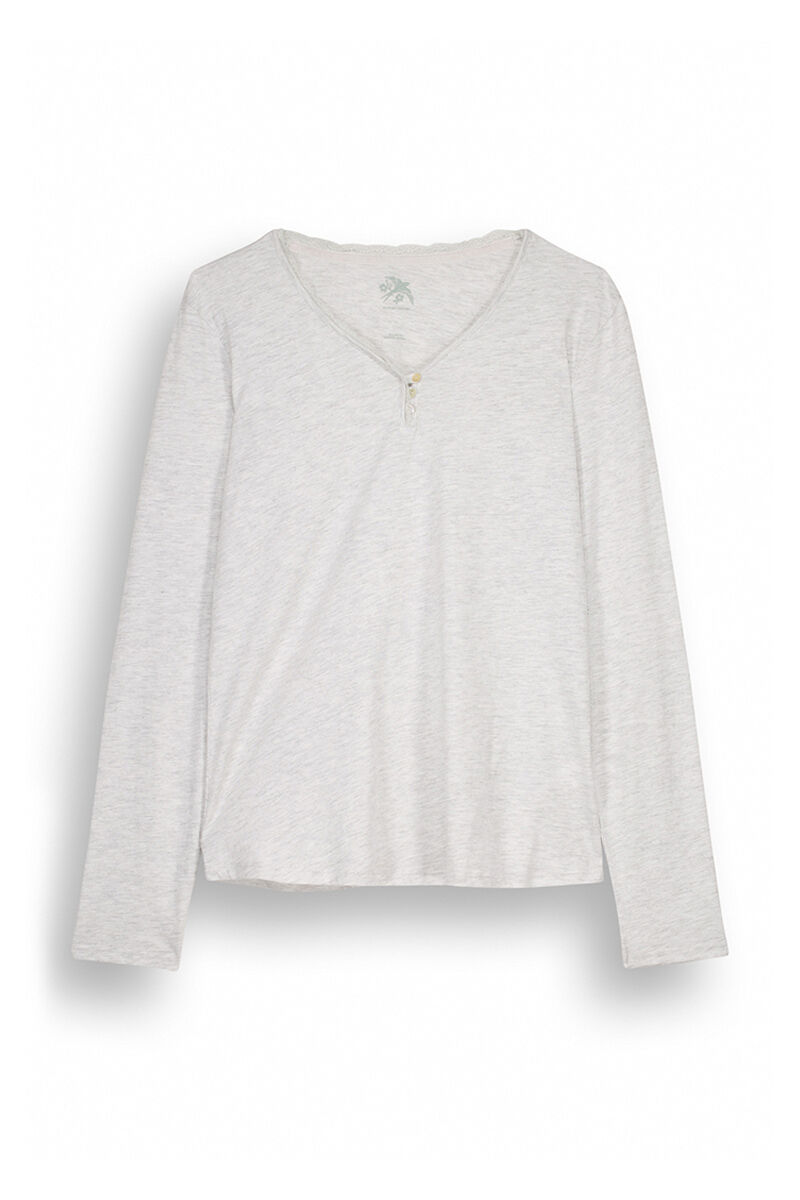 Women'secret Playera manga larga 100% algod&oacute;n gris gris