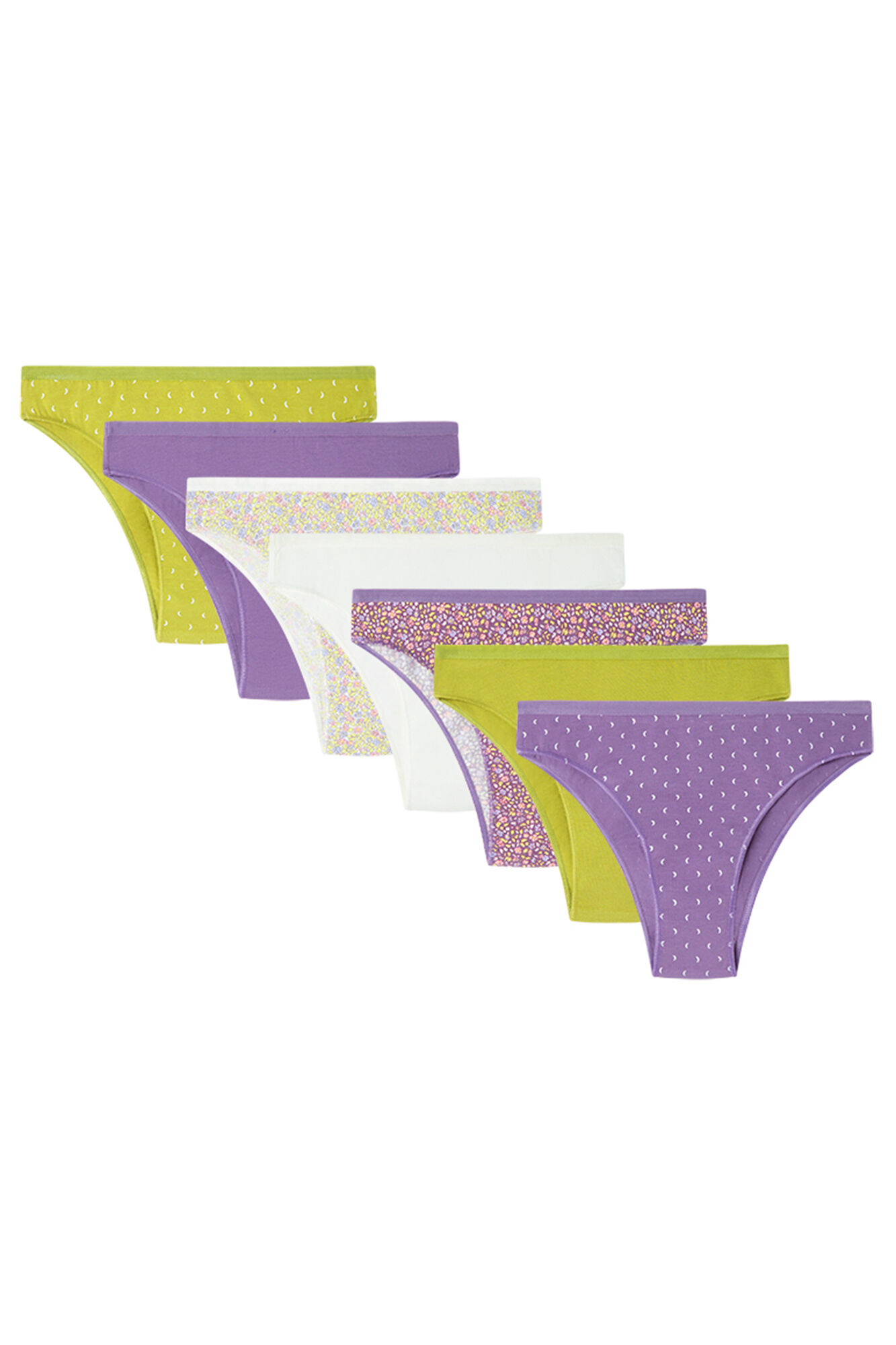 Women'secret Pack de 7 panties brasile&ntilde;as estampados mezcla algod&oacute;n estampado