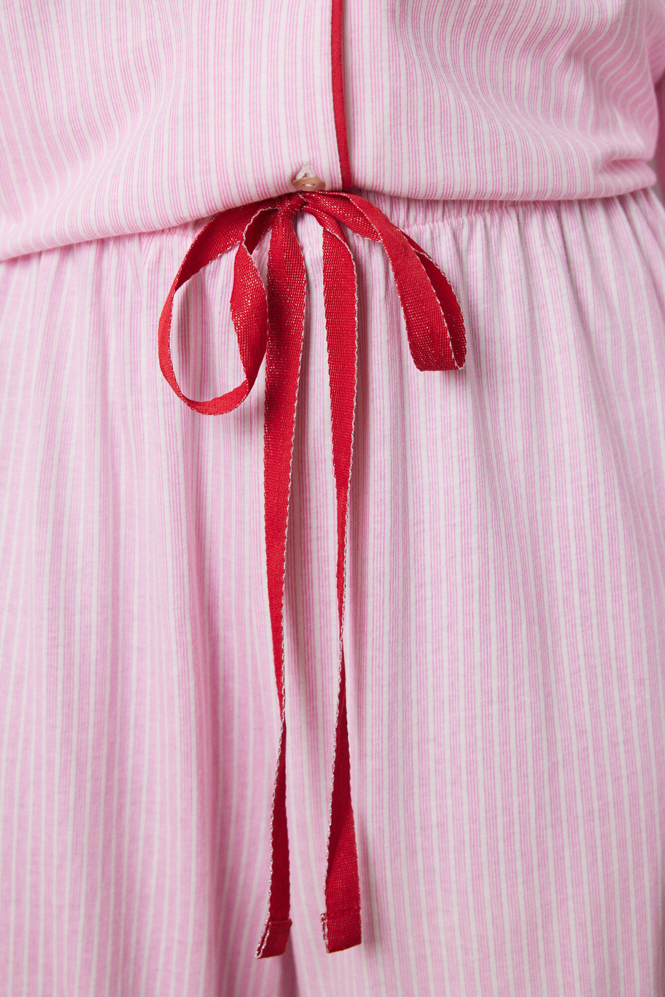 Women'secret Pijama camisera 100% algod&oacute;n rayas  rosa