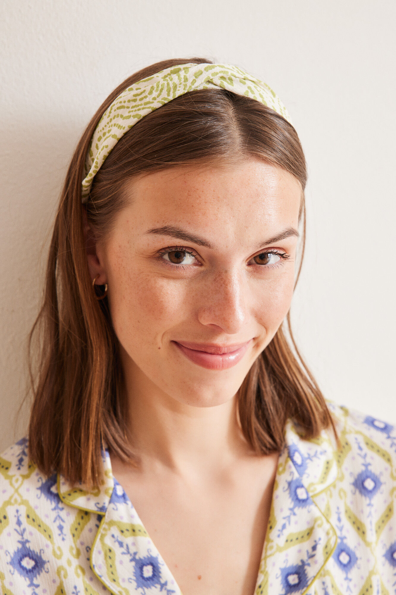 Women'secret Diadema pelo estampado verde