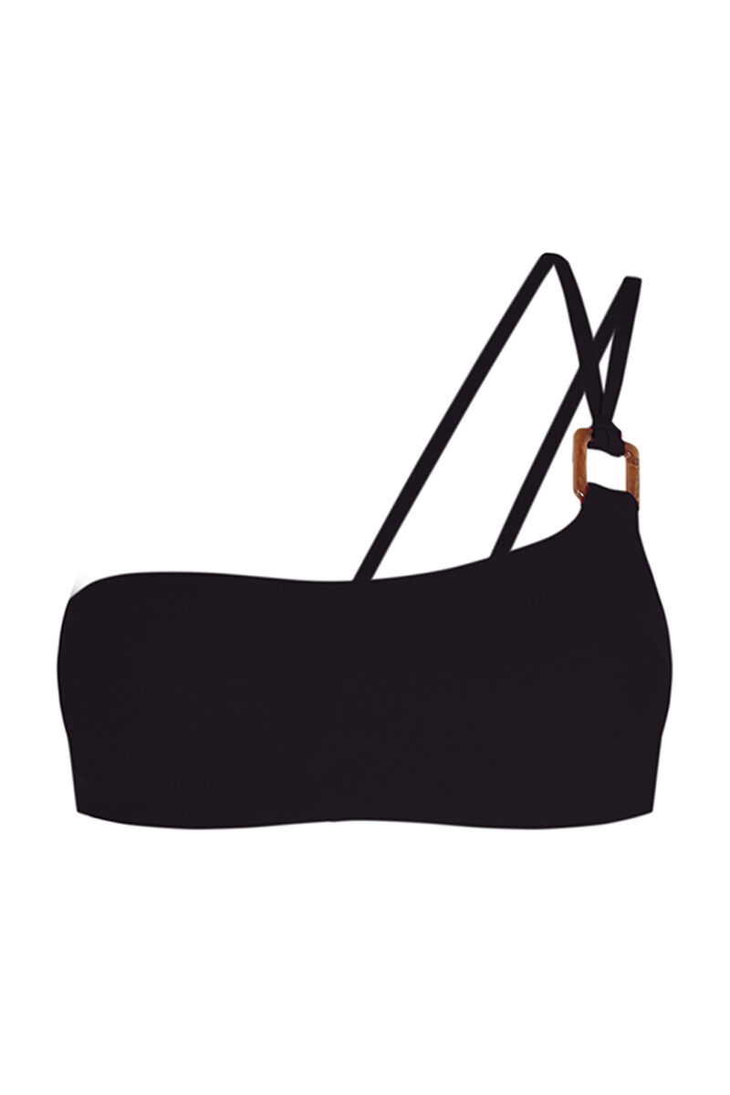 Women'secret Top bikini asim&eacute;trico negro negro
