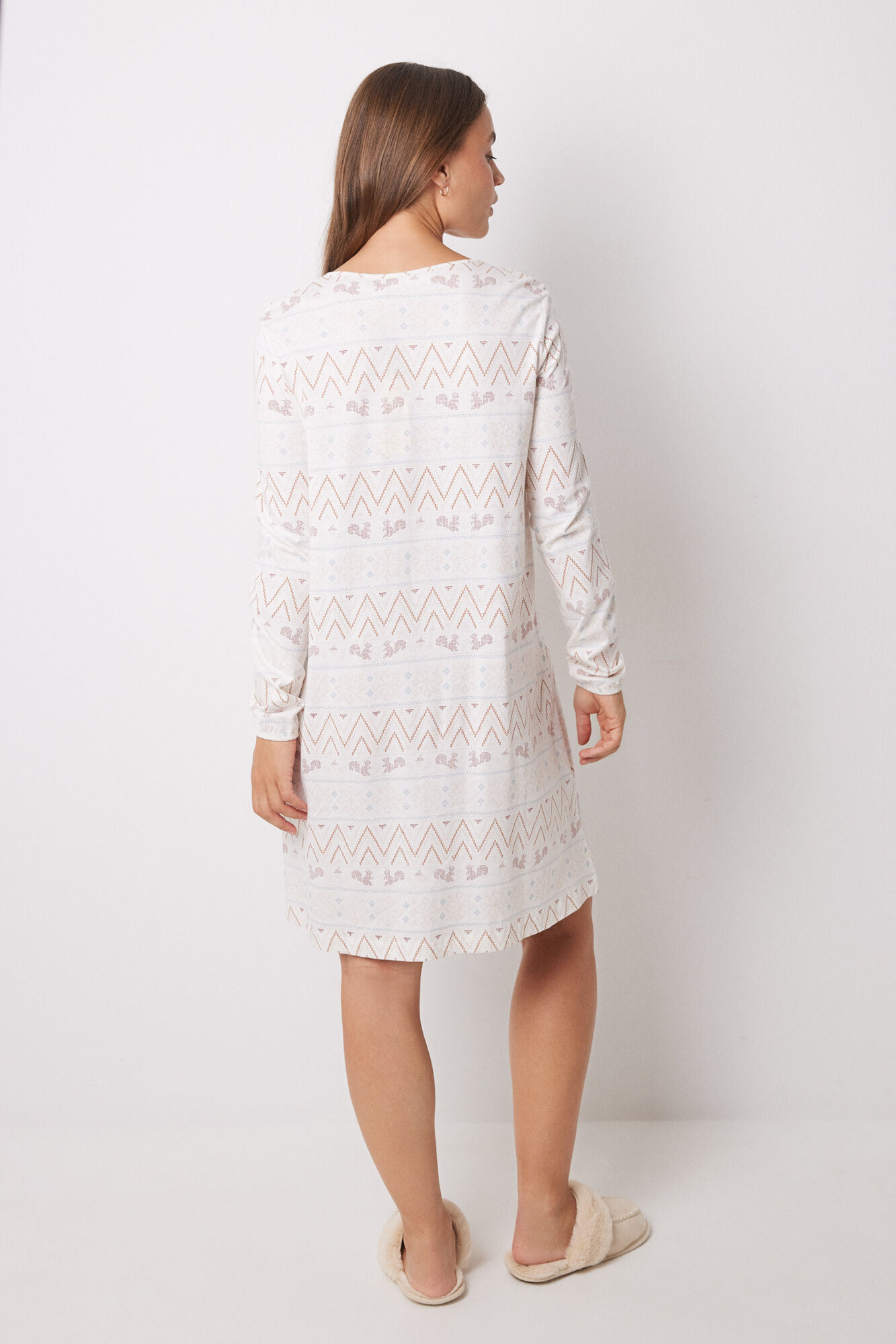 Women'secret Camis&oacute;n corto 100% algod&oacute;n cenefas navide&ntilde;as estampado