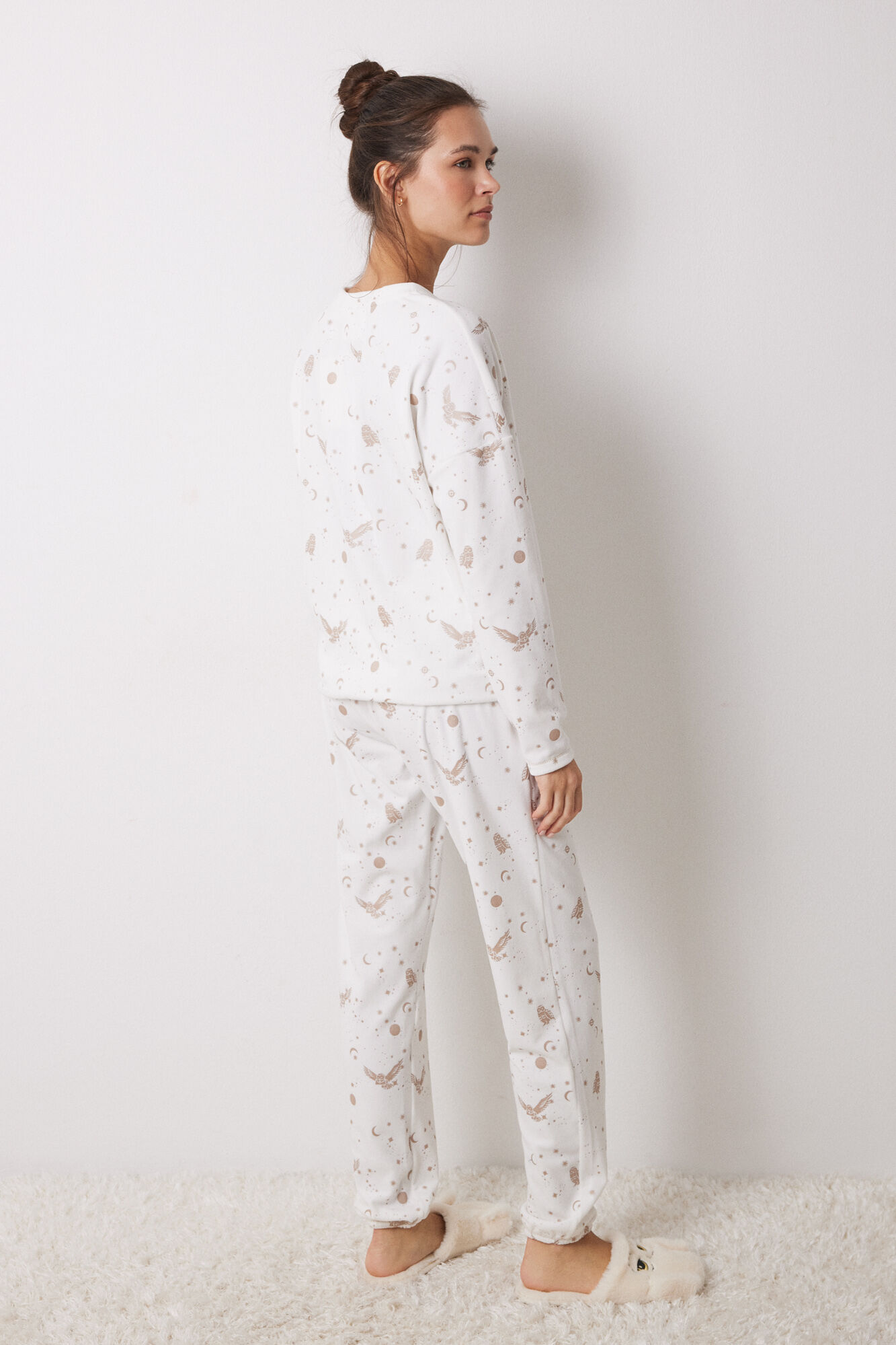Women'secret Pijama terciopelo el&aacute;stico Harry Potter blanco