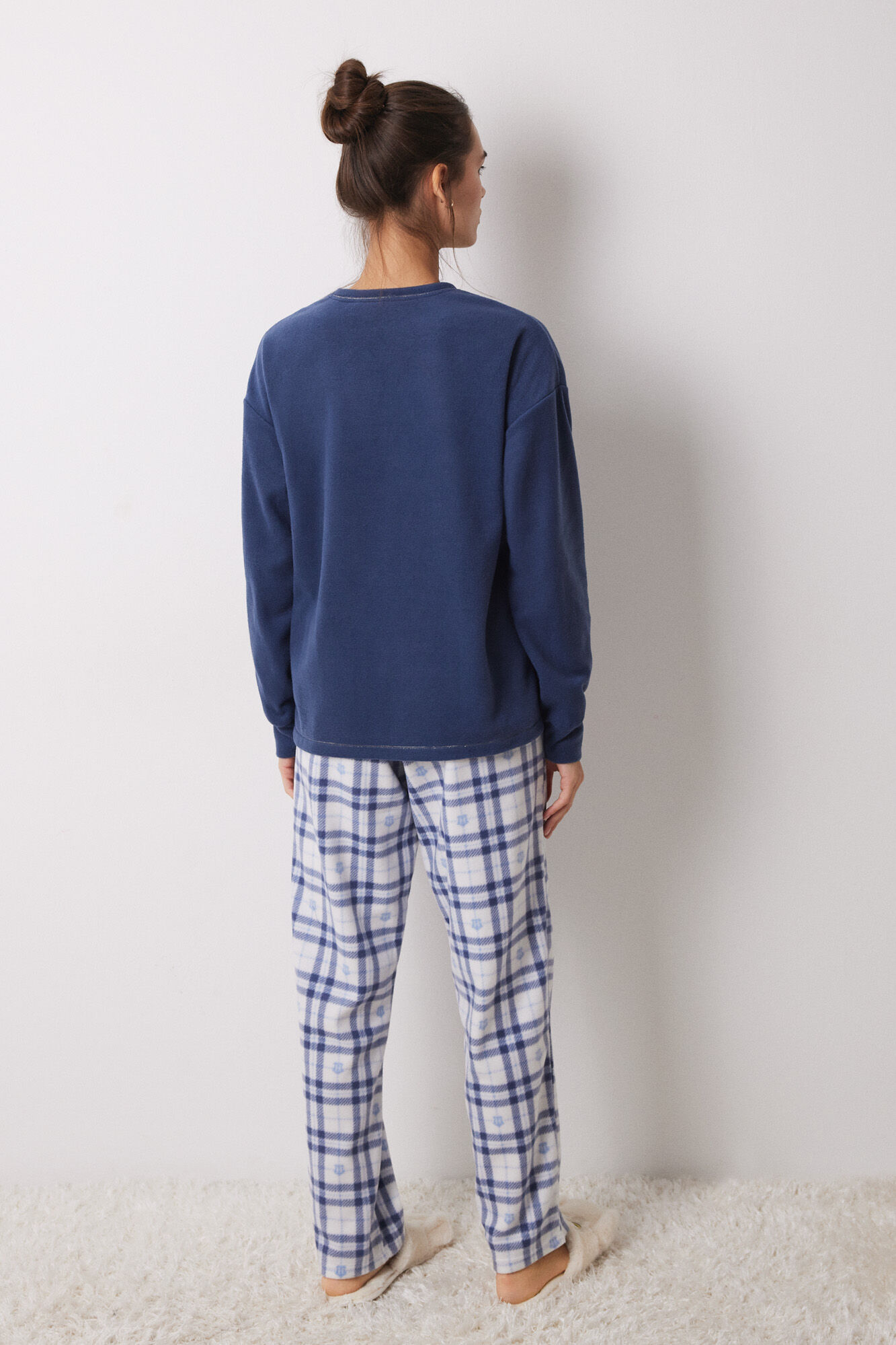Women'secret Pijama polar cuadros Harry Potter azul