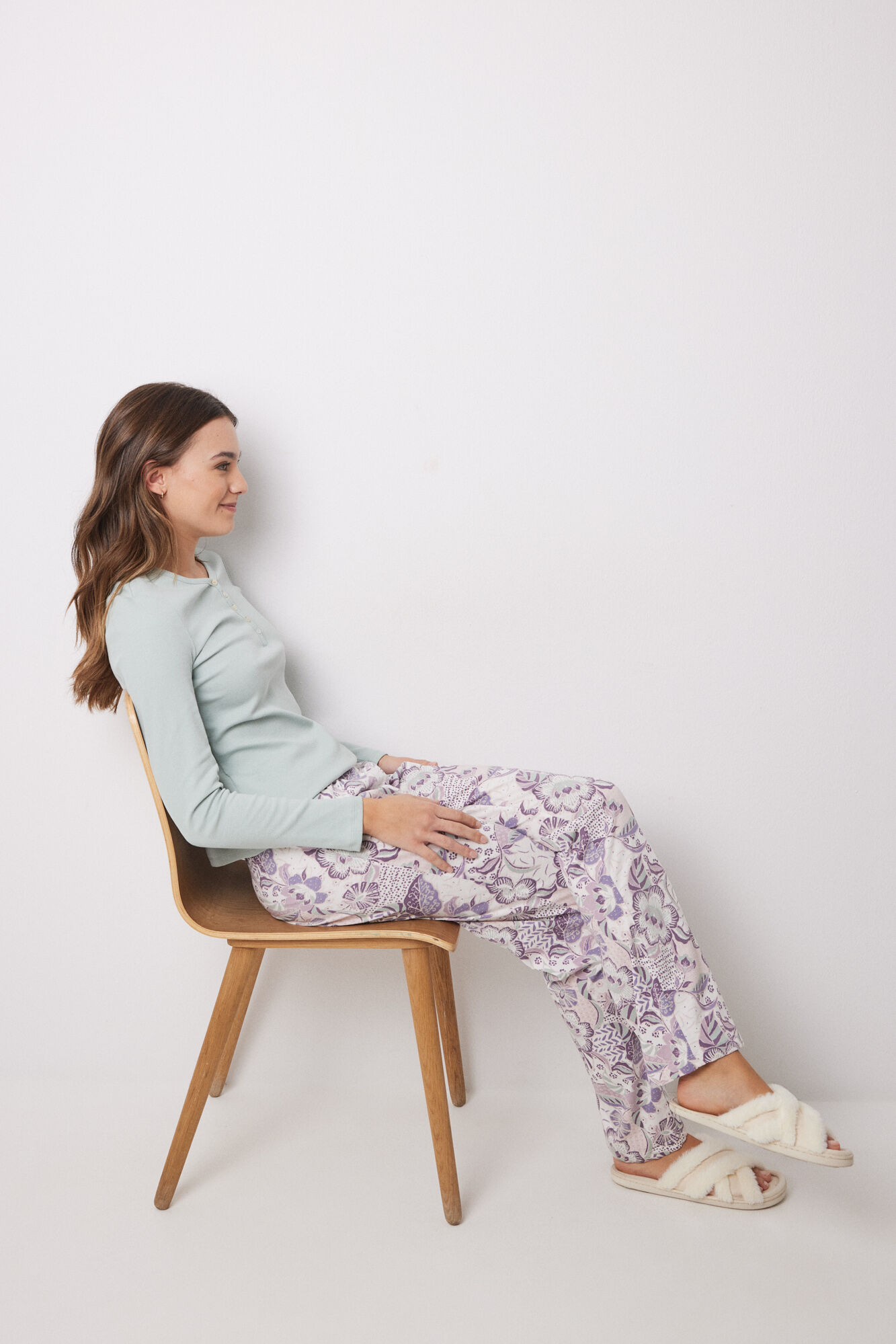 Women'secret Pantal&oacute;n largo 100% algod&oacute;n flores