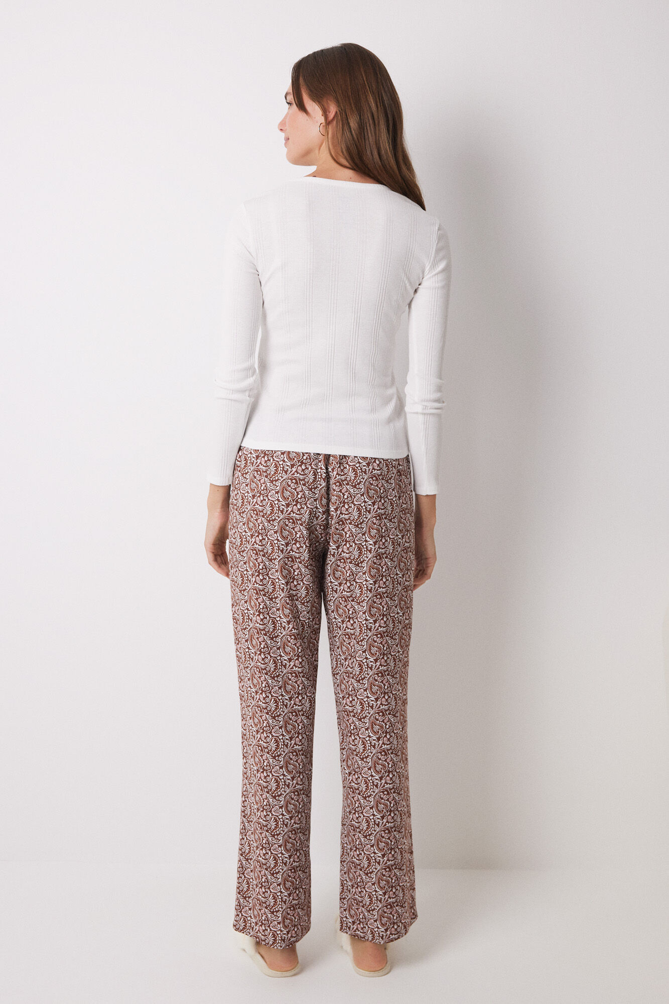 Women'secret Pantal&oacute;n largo lounge viscosa paisley estampado
