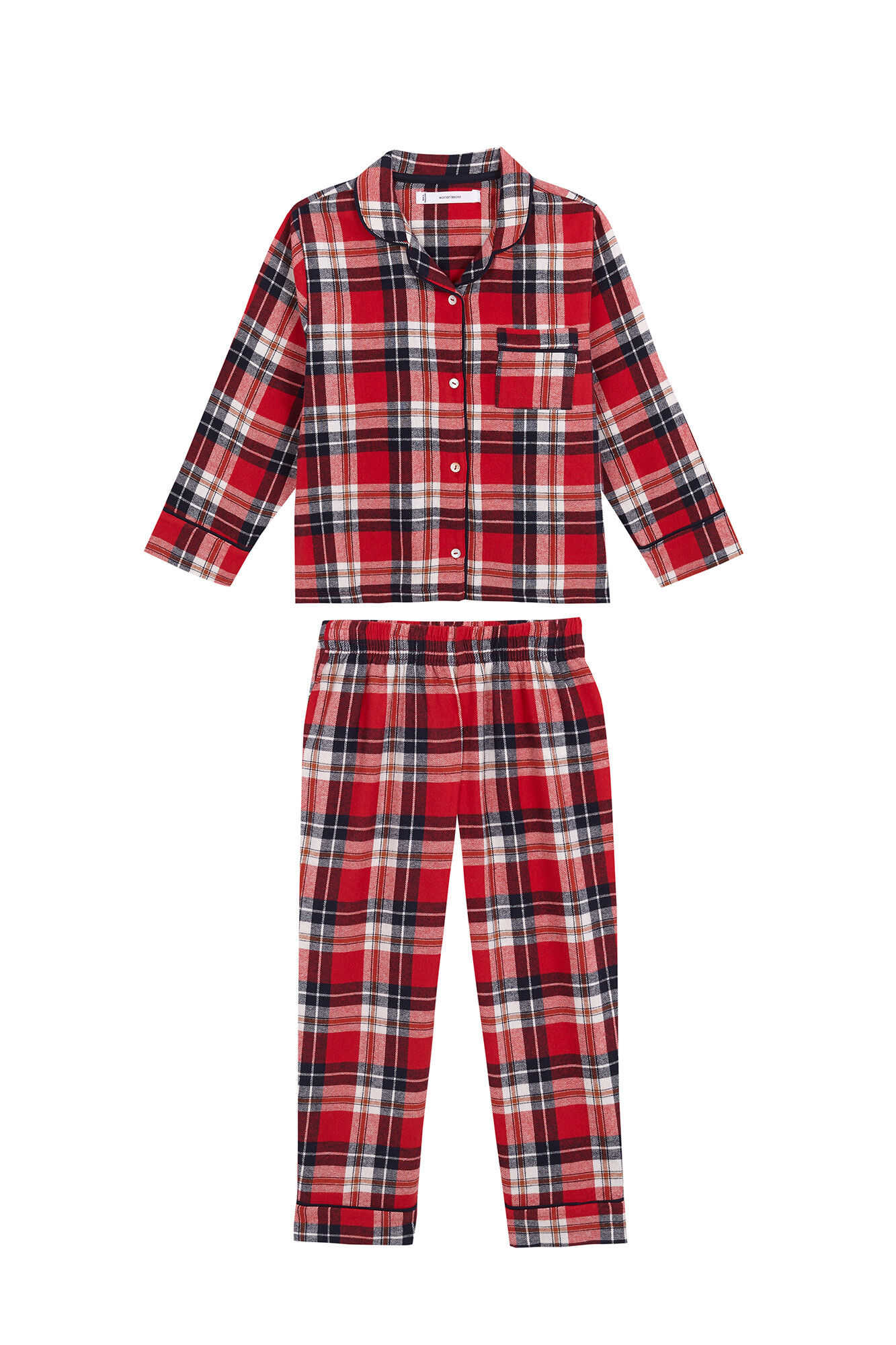 Women'secret Pijama infantil camisera cuadros rojo 100% algod&oacute;n estampado