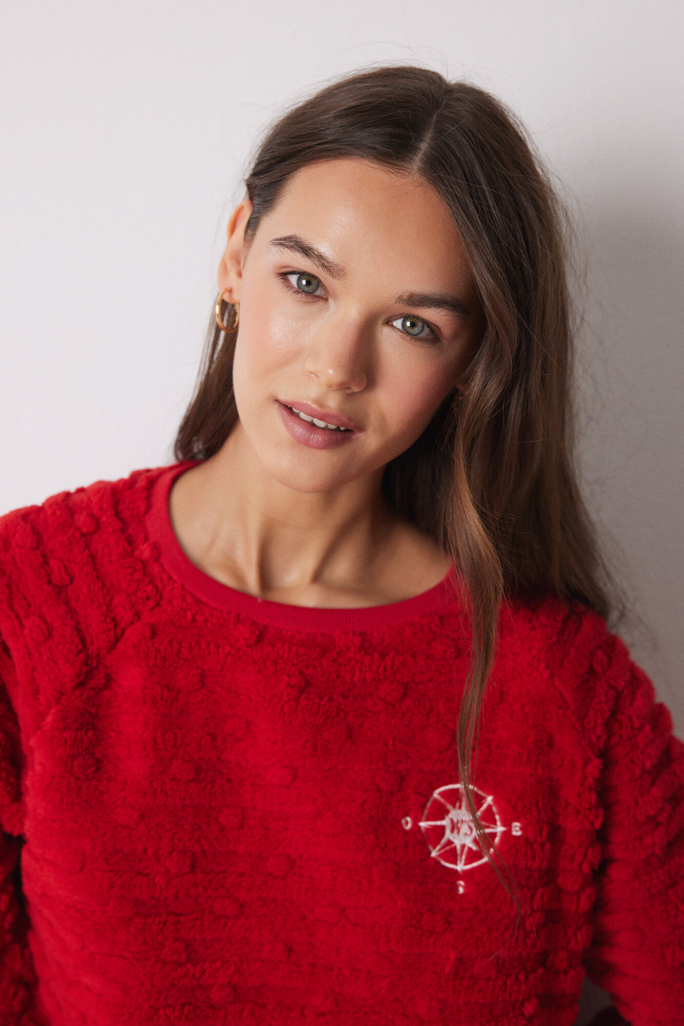 Women'secret Pijama larga pelo y polar fleece rojo