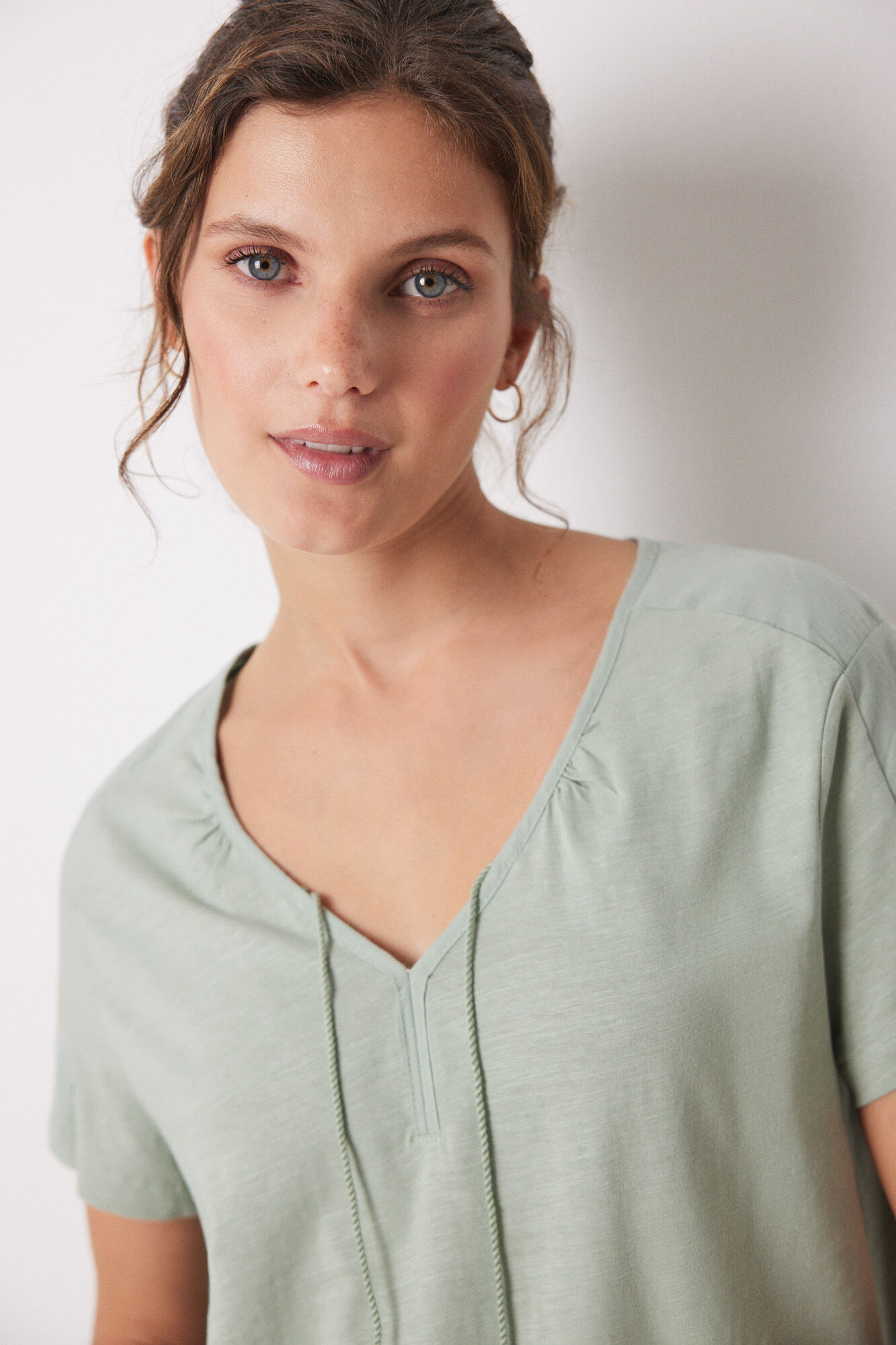 Women'secret Playera verde manga corta 100% algod&oacute;n