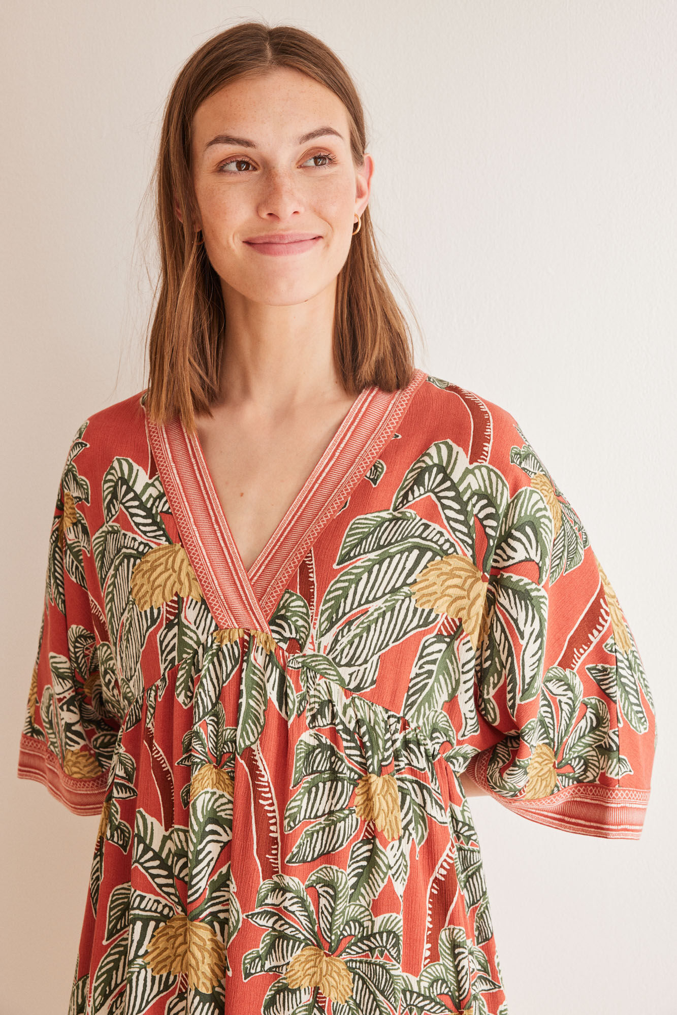 Women'secret Vestido viscosa estampado tropical