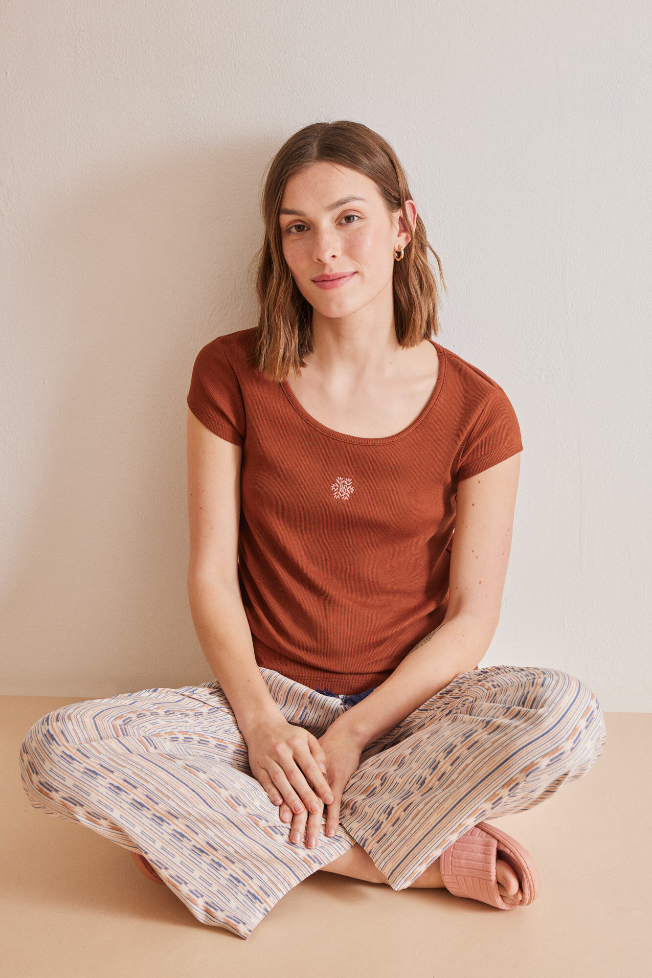 Women'secret Playera algod&oacute;n marr&oacute;n