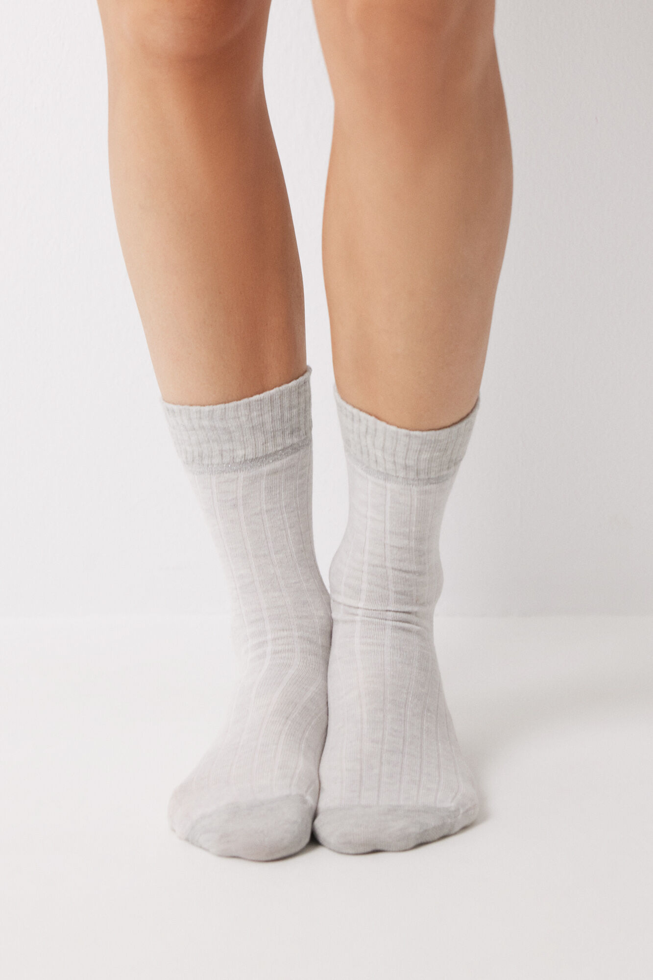Women'secret Calcetines largos gris b&aacute;sicos