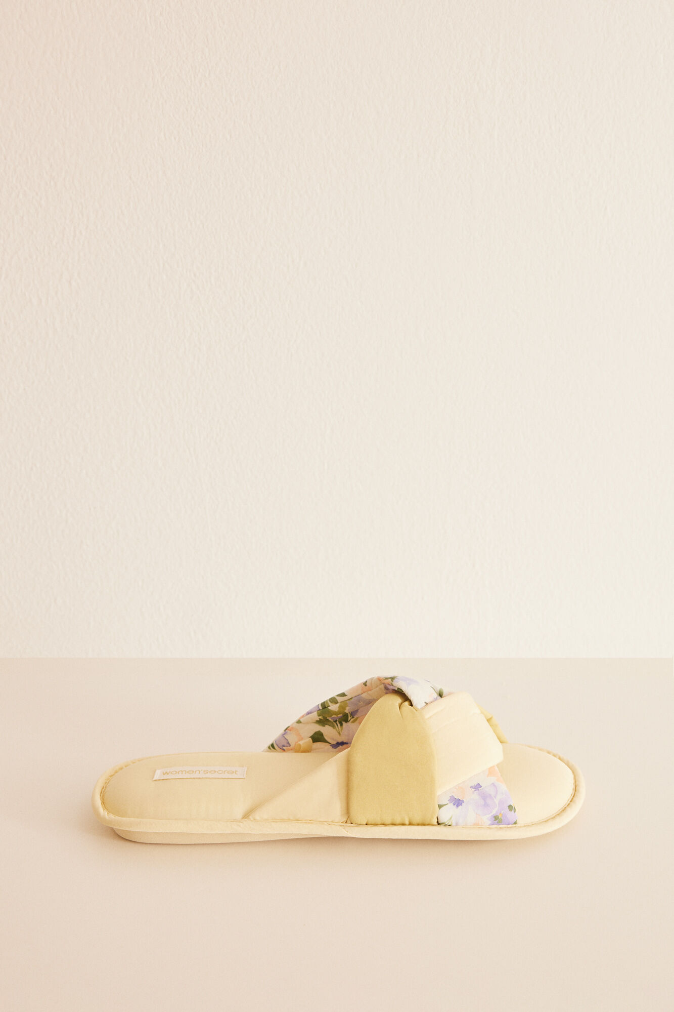 Women'secret Pantuflas casa tiras cruzadas amarillo amarillo