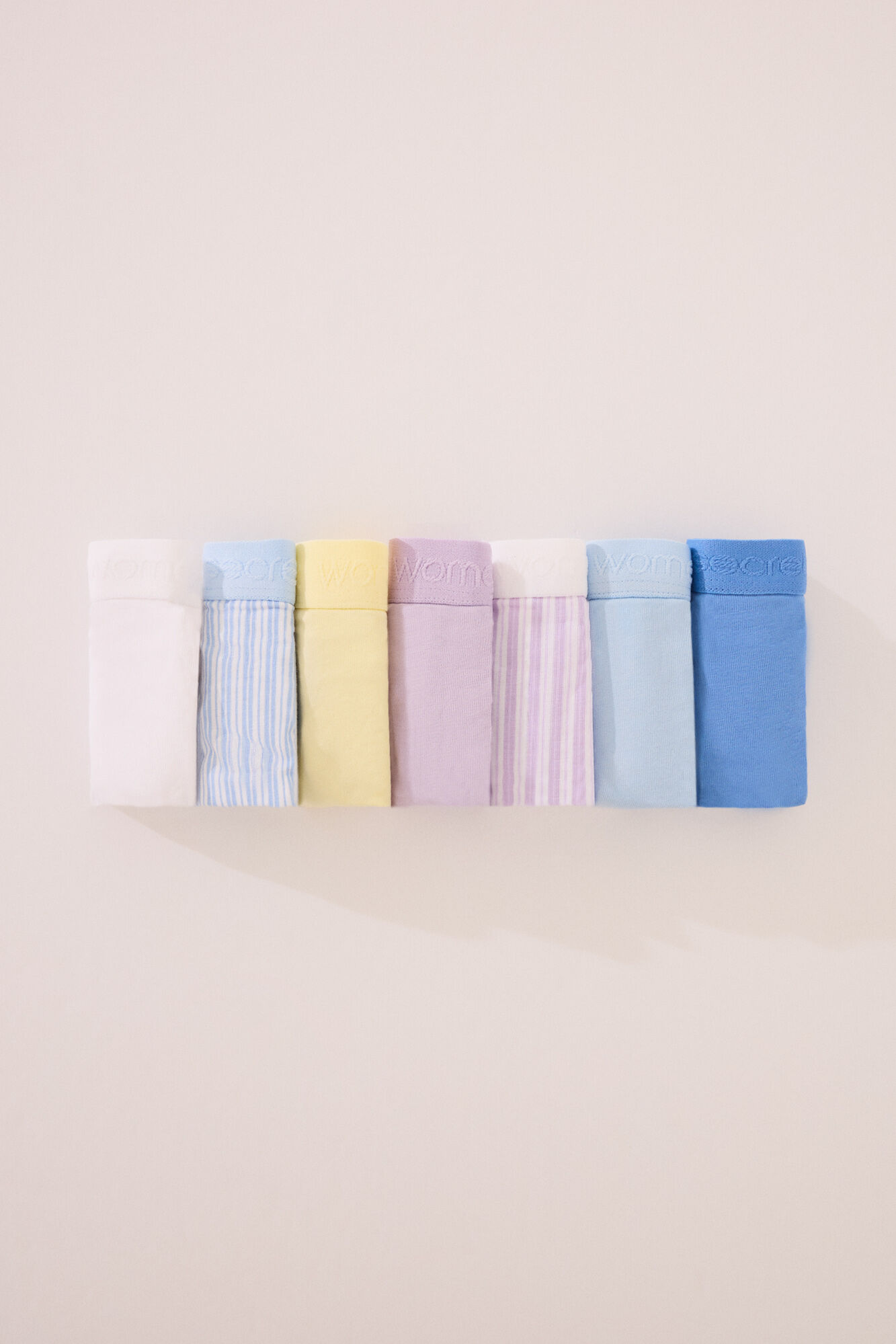 Women'secret Pack de 7 tangas con estampado de mezcla de algod&oacute;n estampado