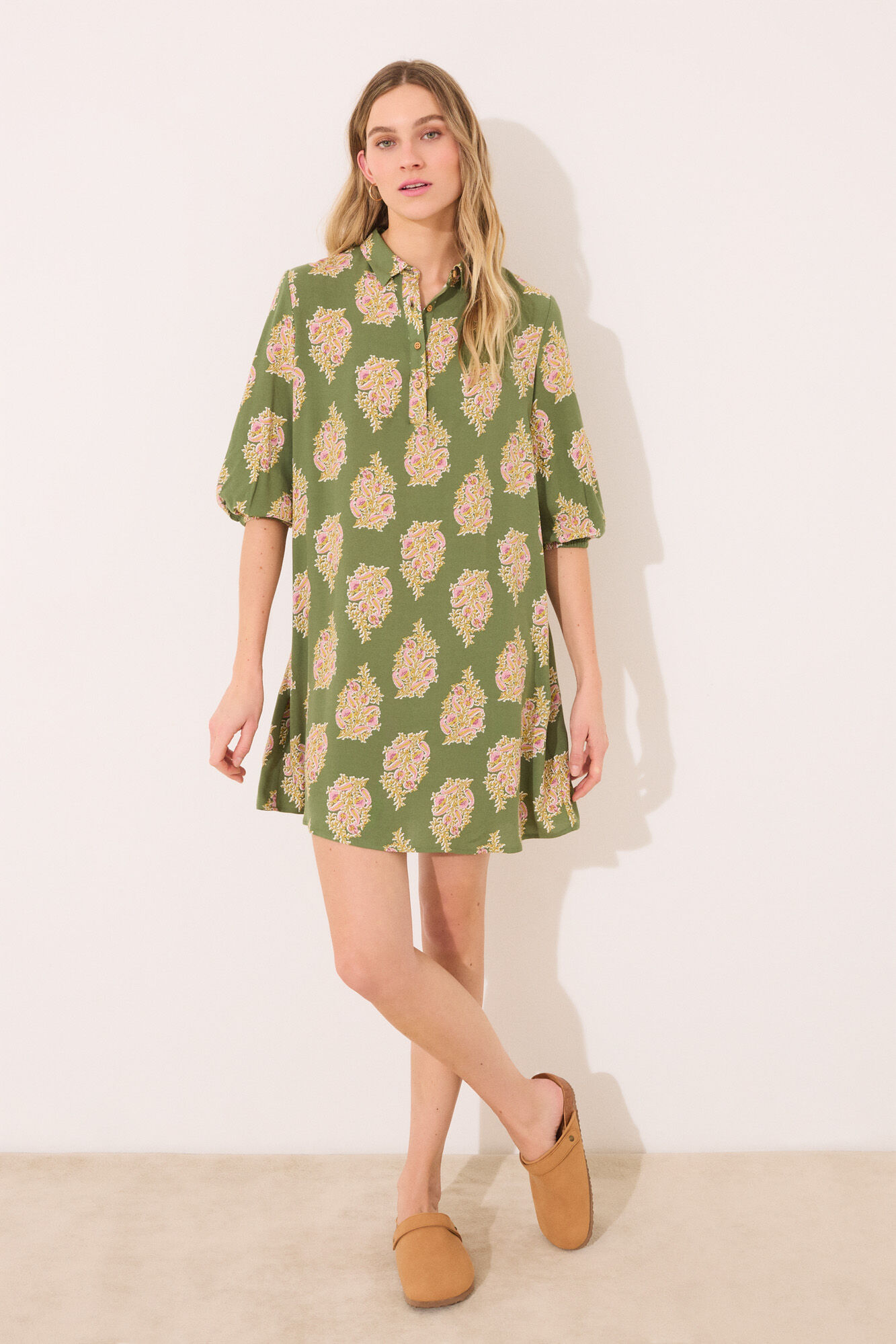 Women'secret Playera de dormir con estampado integral de viscosa