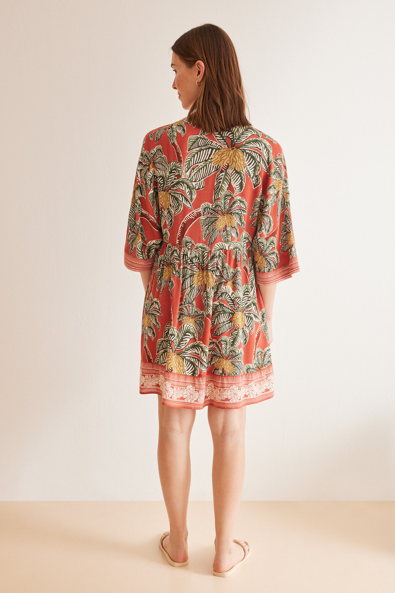 Women'secret Vestido viscosa estampado tropical estampado
