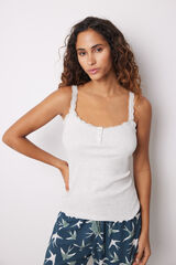 Women'secret Playera tirantes canal&eacute; algod&oacute;n gris gris