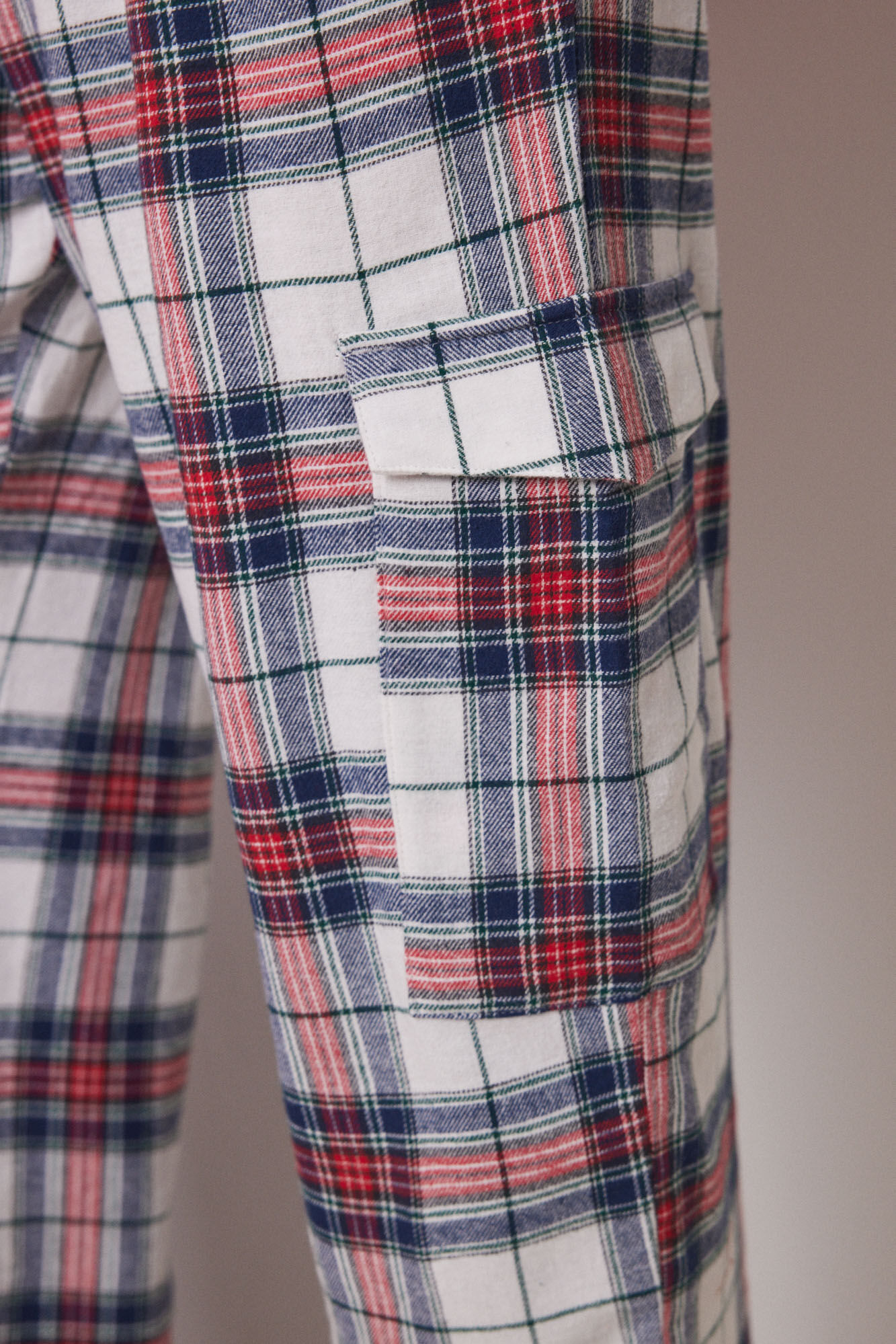Women'secret Pantal&oacute;n cargo 100% algod&oacute;n cuadros estampado