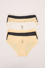 Women'secret Pack de 7 panties anchas de algod&oacute;n con estampado de Snoopy estampado