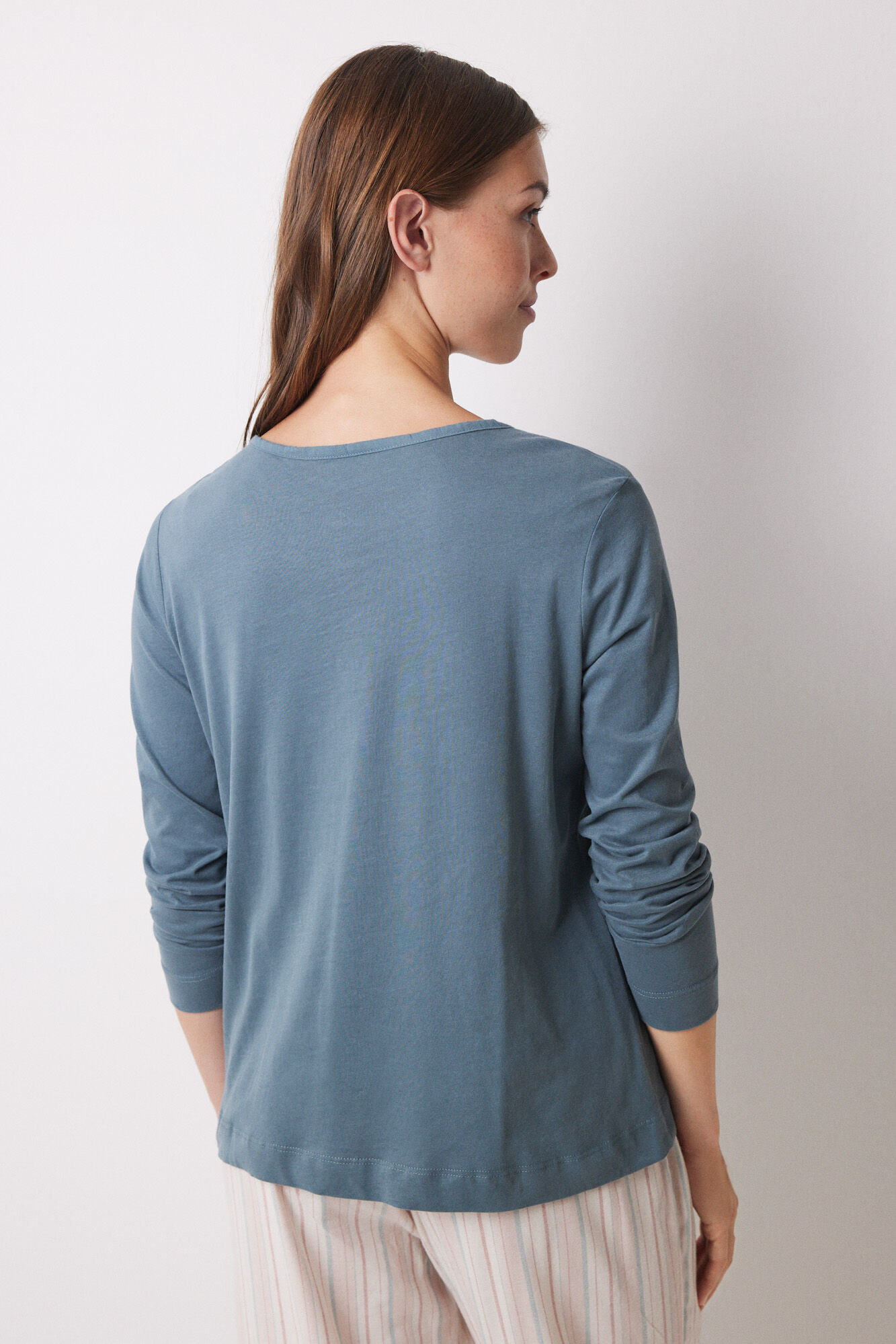 Women'secret Playera manga larga 100% algod&oacute;n verde verde