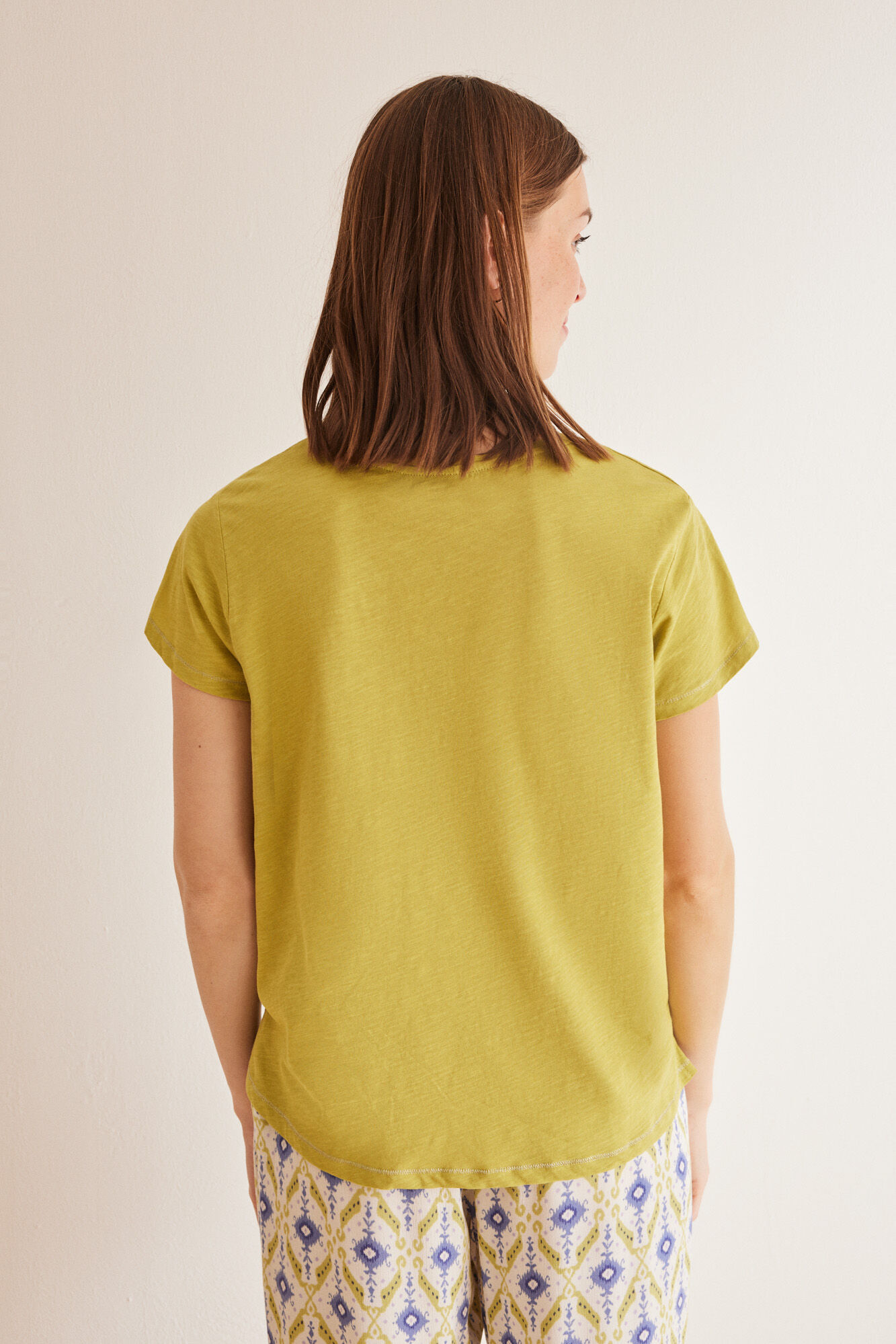 Women'secret Playera 100% algod&oacute;n flam&eacute; verde kaki