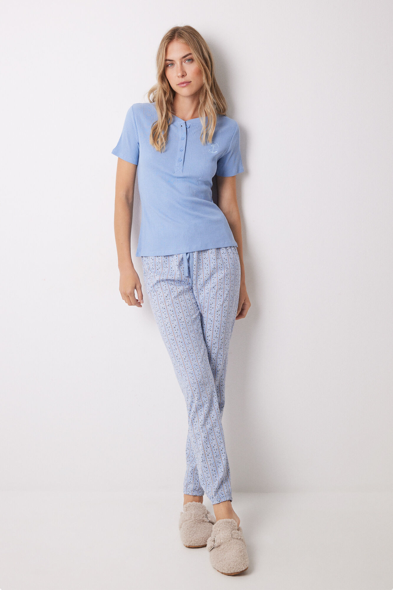 Women'secret Playera algod&oacute;n manga corta azul