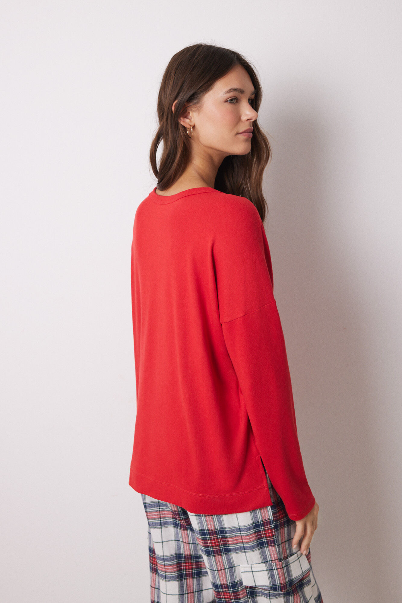 Women'secret Playera manga larga punto c&aacute;lido rojo rojo