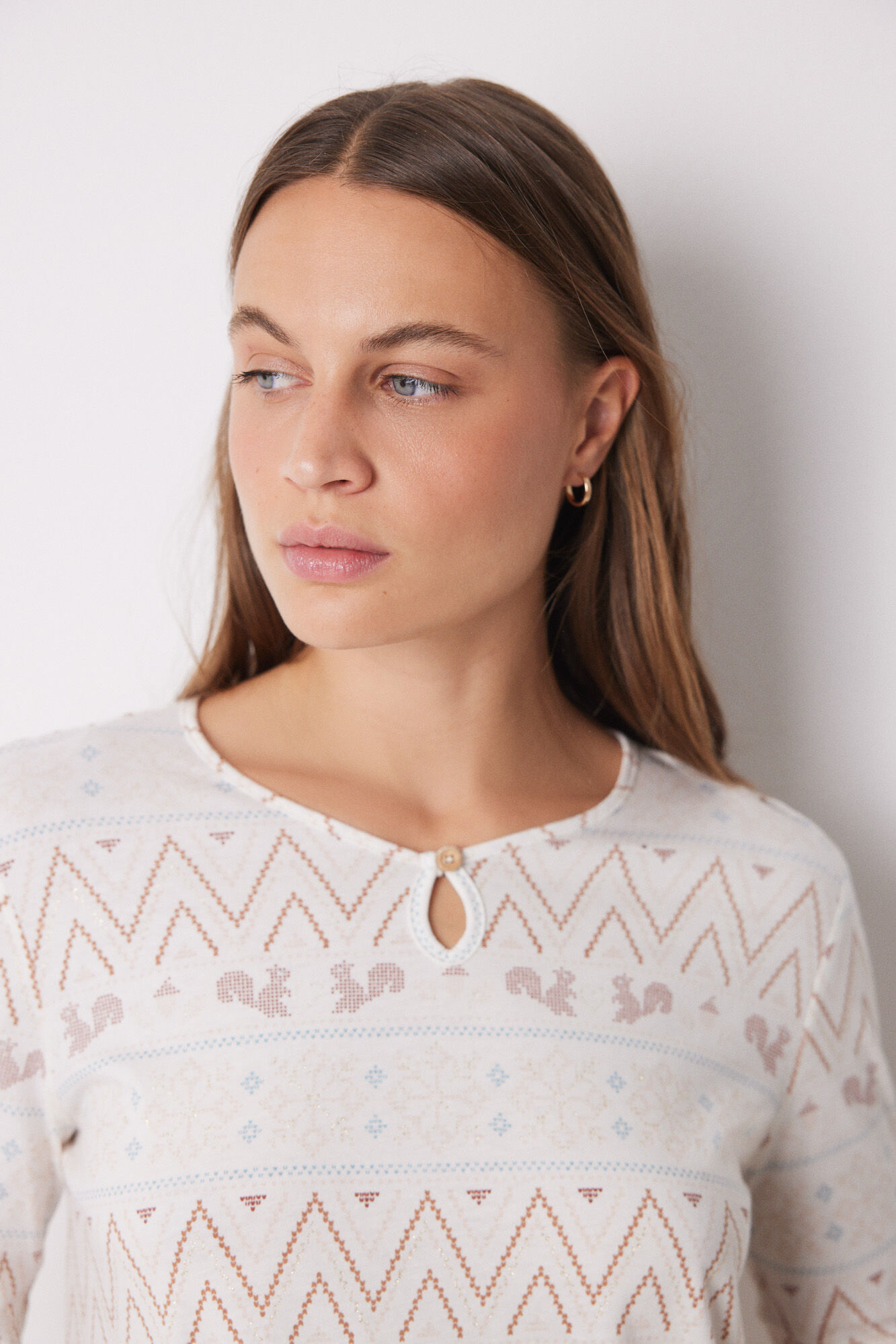 Women'secret Camis&oacute;n corto 100% algod&oacute;n cenefas navide&ntilde;as
