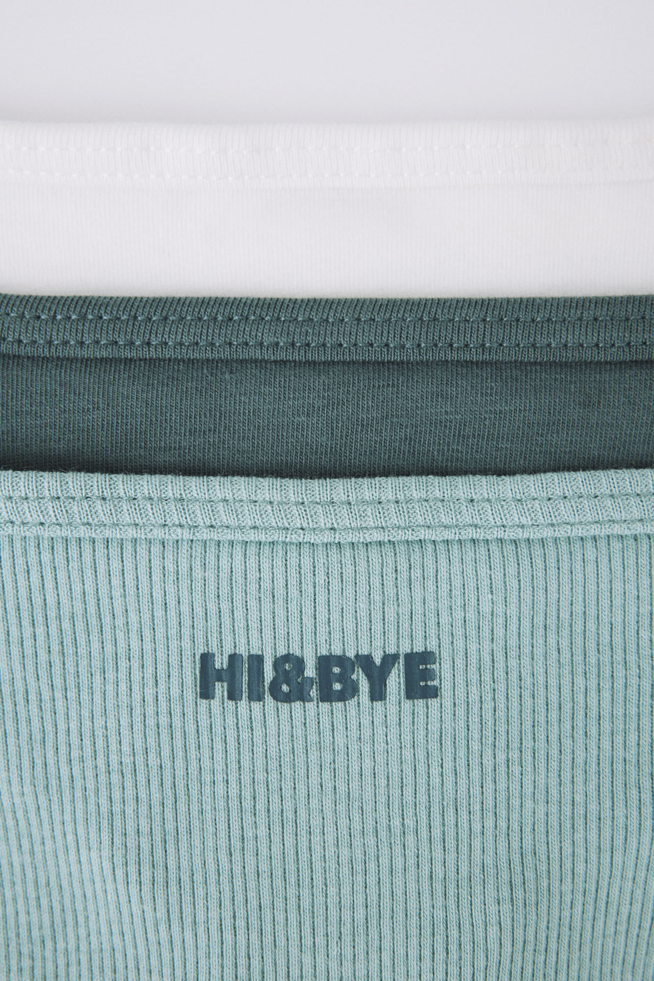HI&BYE Pack 3 tangas algod&oacute;n verde, blanco y verde botella