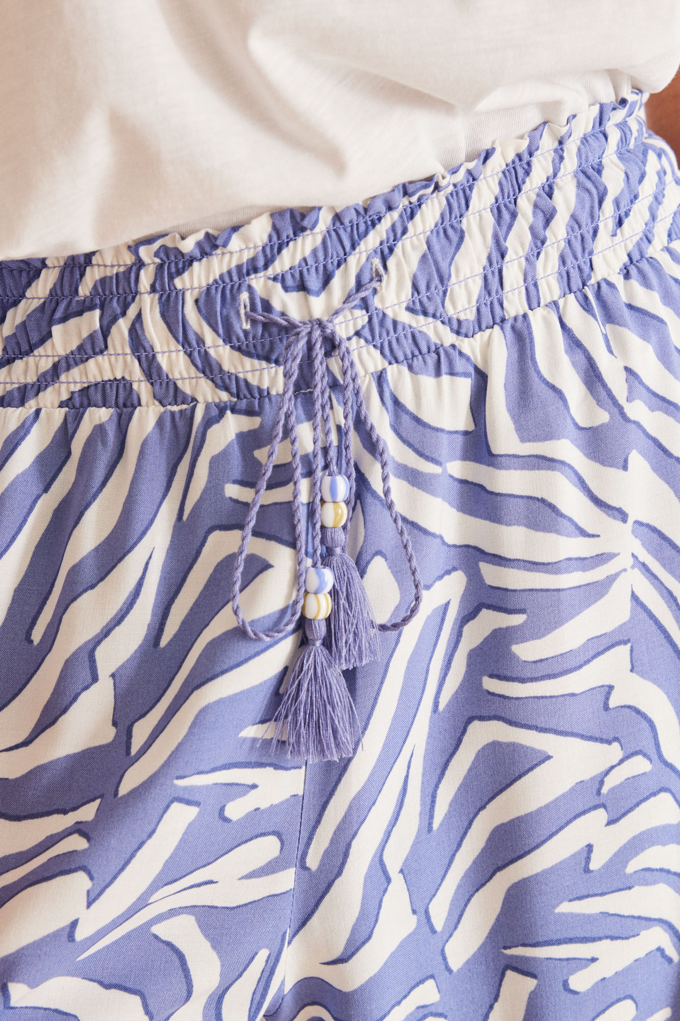 Women'secret Pantalones estampados cebra azul