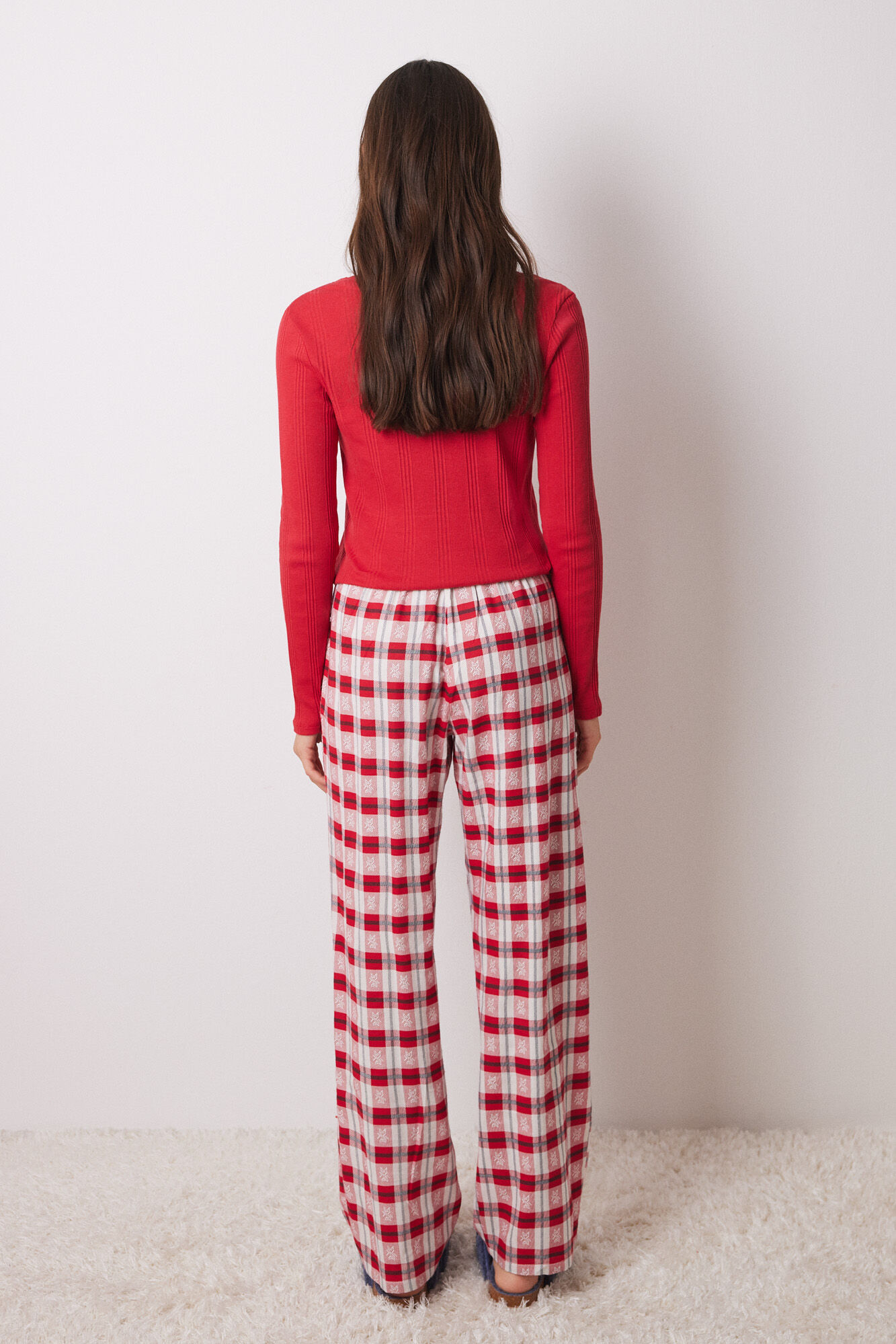 Women'secret Pantal&oacute;n pijama cuadros rojo estampado