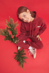 HI&BYE Sudadera capucha felpa rojo  rojo