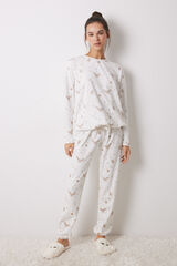 Women'secret Pijama terciopelo el&aacute;stico Harry Potter blanco
