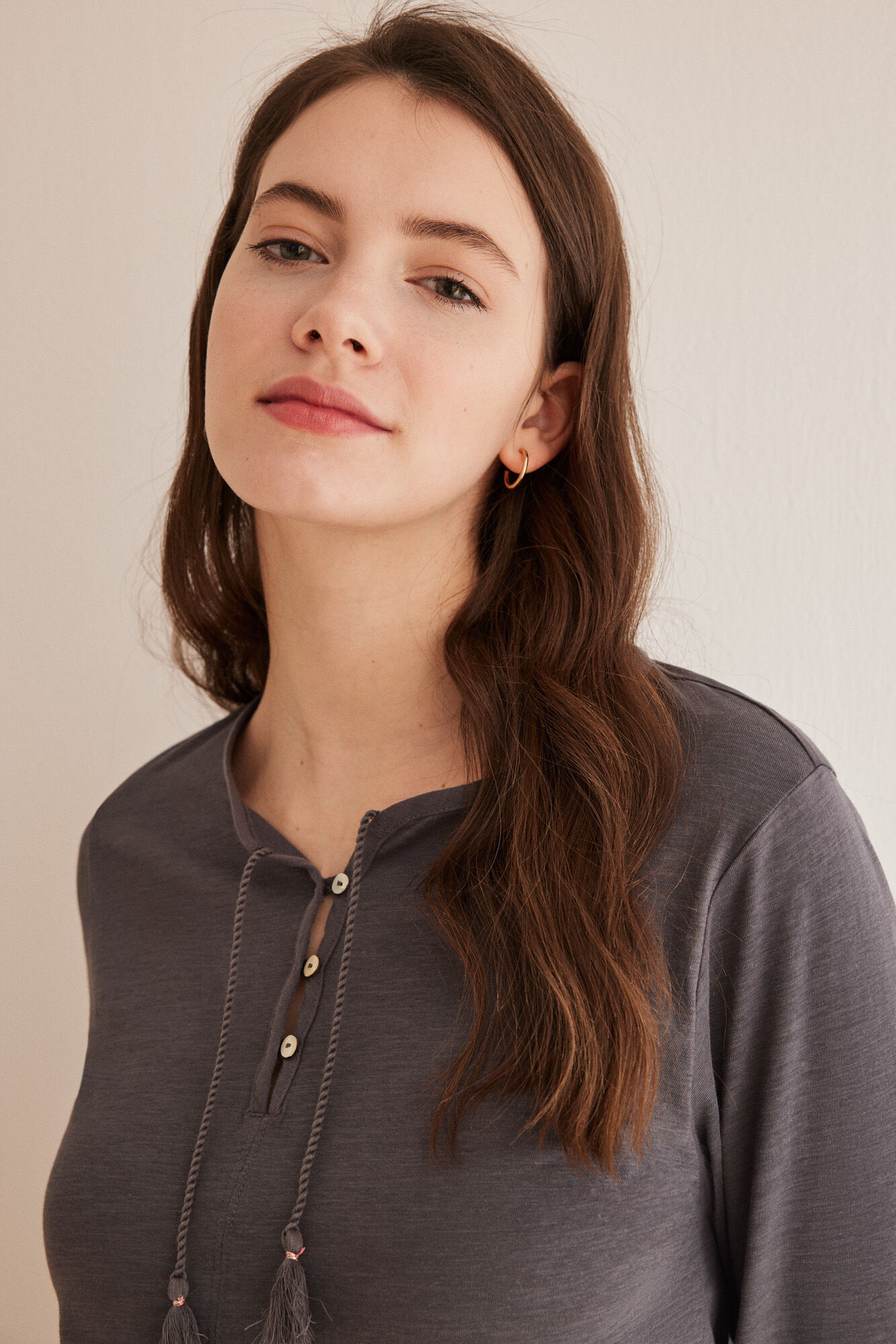 Women'secret Playera evas&eacute; 100% algod&oacute;n gris