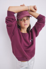 HI&BYE Sudadera felpa vino logo p&uacute;rpura