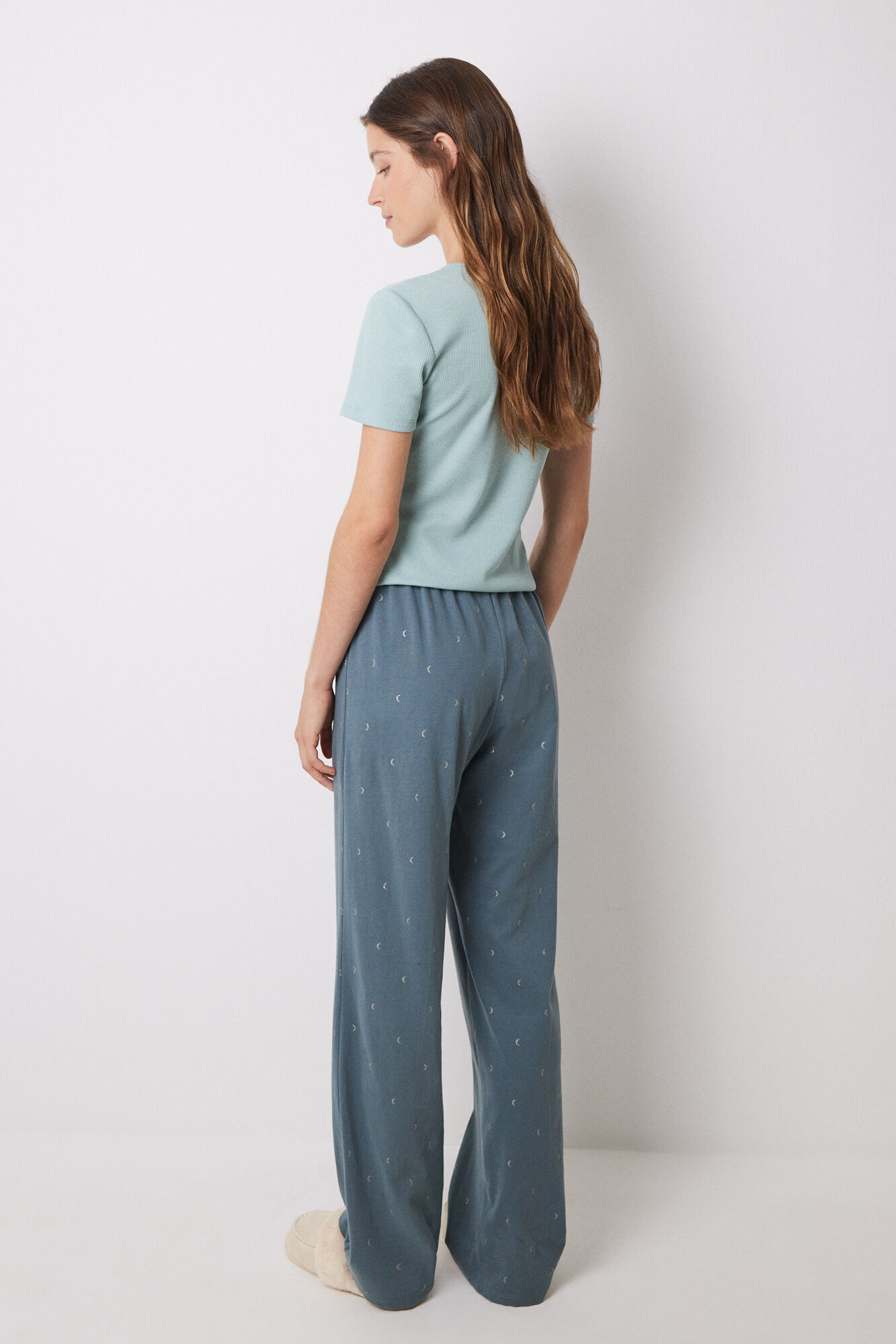 Women'secret Pantal&oacute;n largo 100% algod&oacute;n verde verde