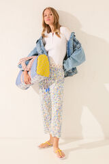 Women'secret Pantal&oacute;n capri de viscosa con estampado floral multicolor estampado