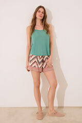 Women'secret Pantal&oacute;n de viscosa con estampado tribal  caf&eacute;
