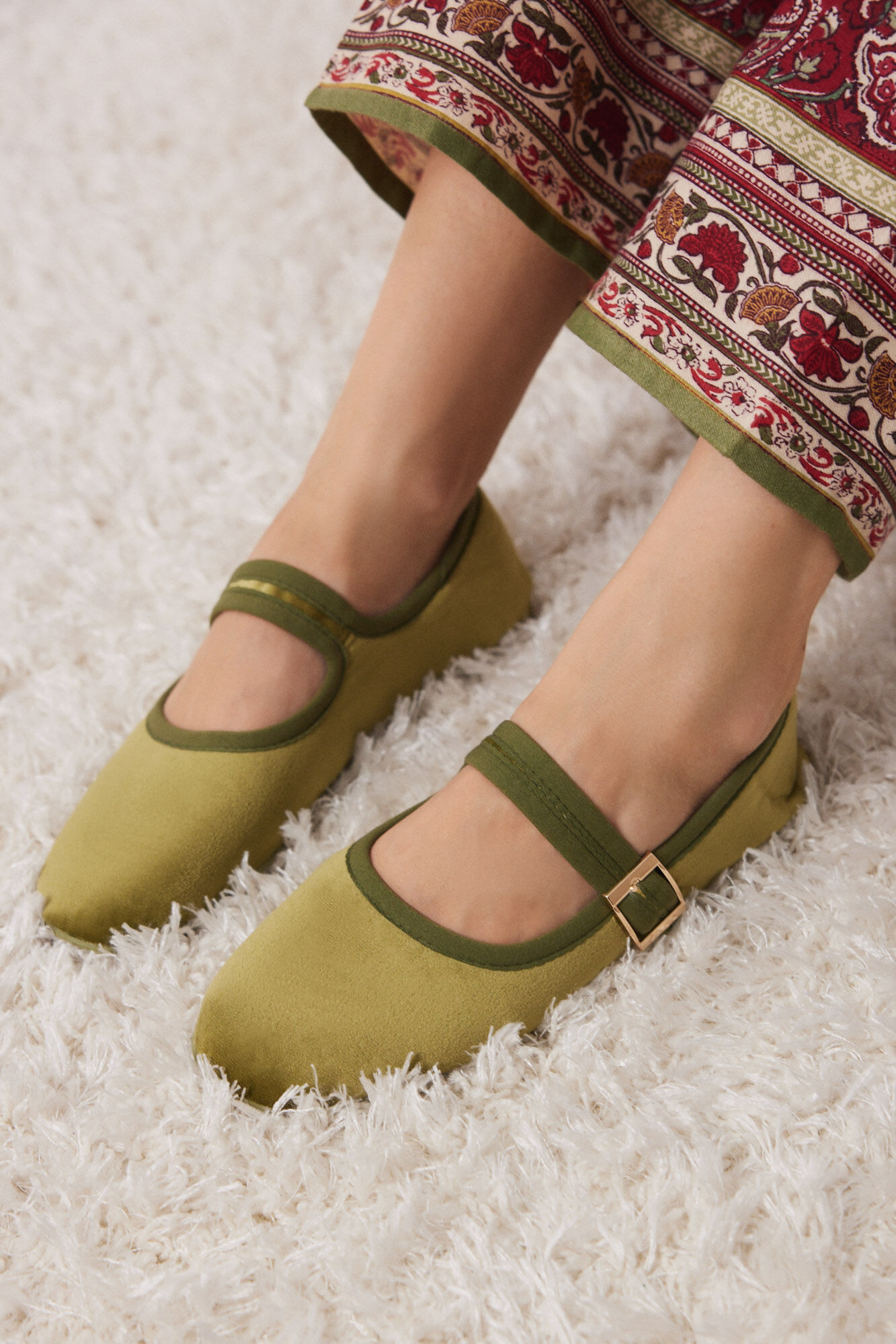 Women'secret Pantuflas casa tipo zapatillas verde
