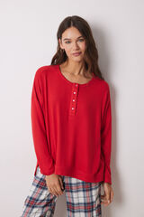 Women'secret Playera manga larga punto c&aacute;lido rojo rojo