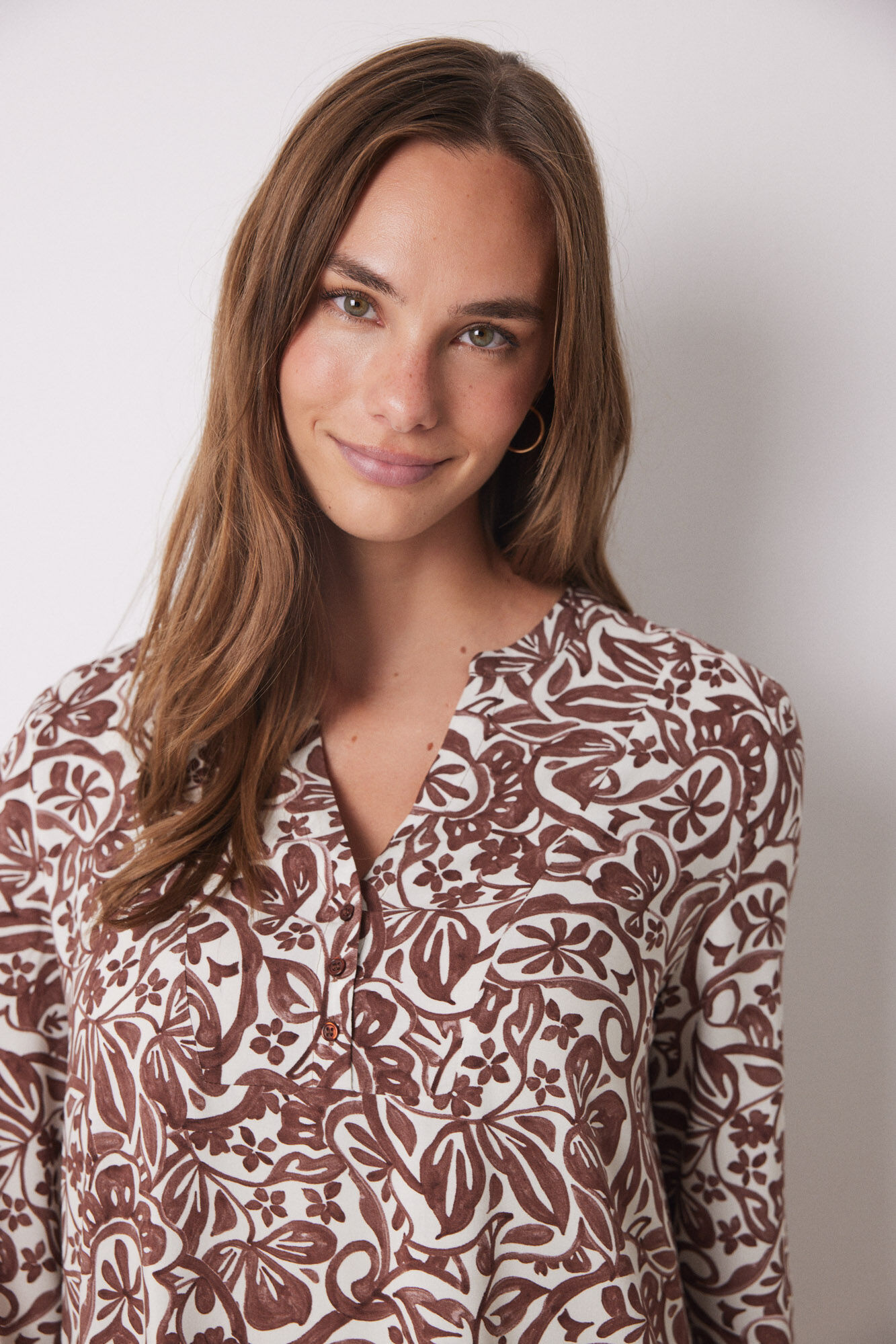 Women'secret Playera de dormir corta viscosa estampado paisley