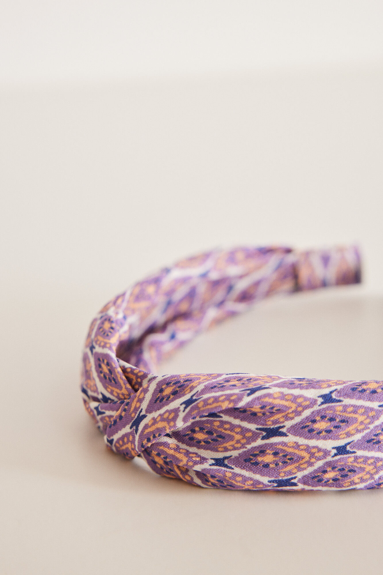 Women'secret Diadema pelo boho lila estampado
