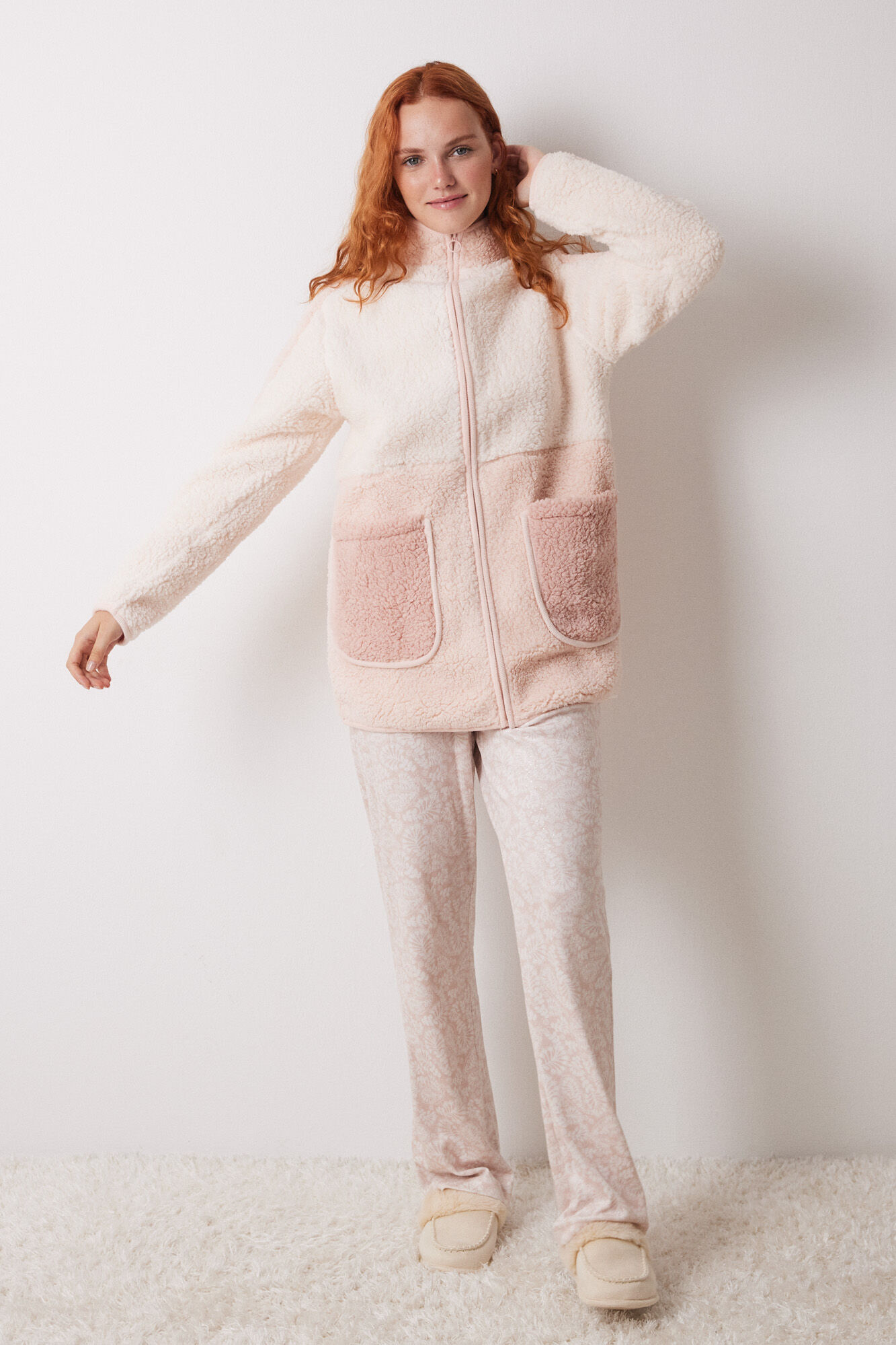 Women'secret Bata media borreguito rosa rosa
