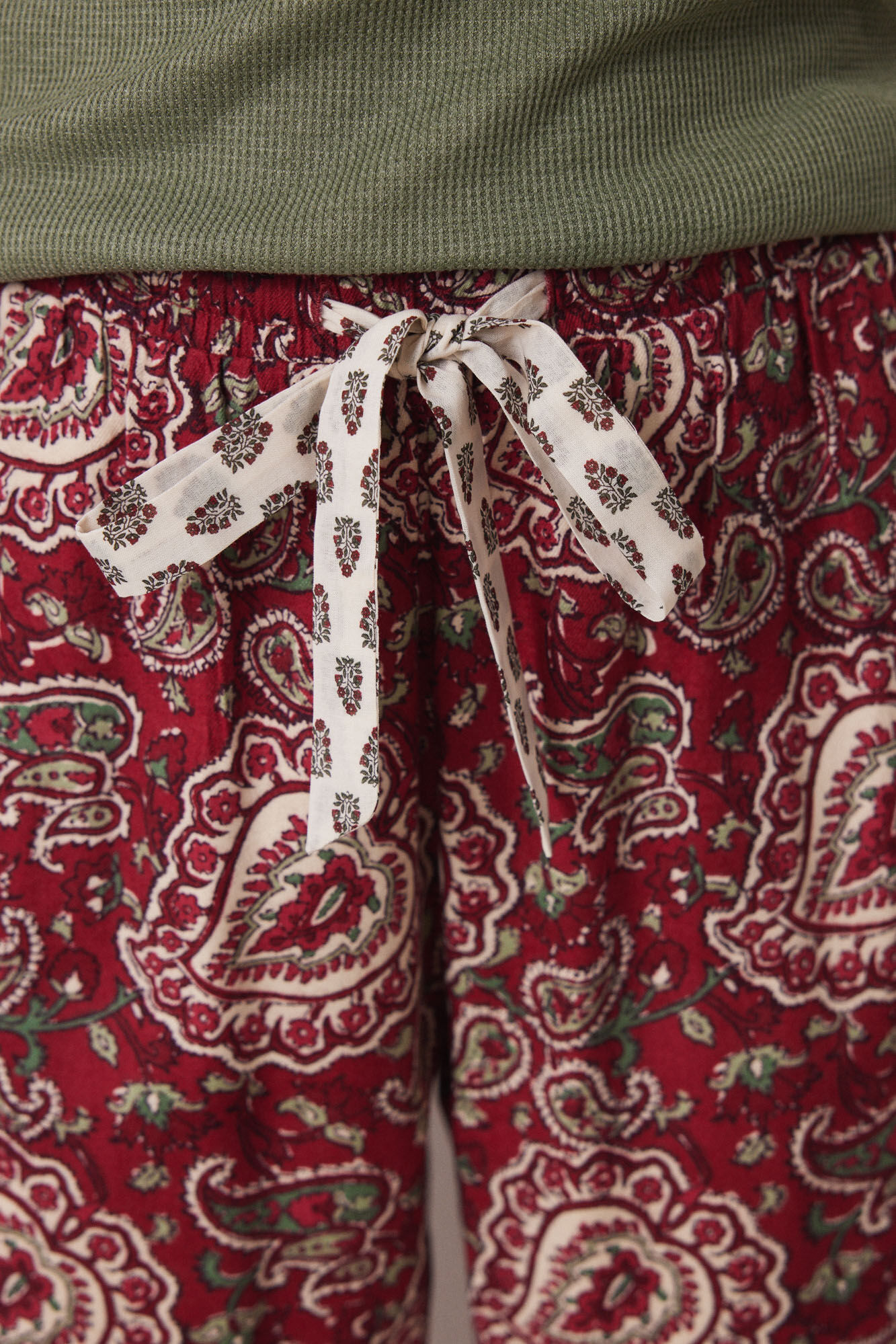 Women'secret Pantal&oacute;n pijama paisley algod&oacute;n rojo estampado