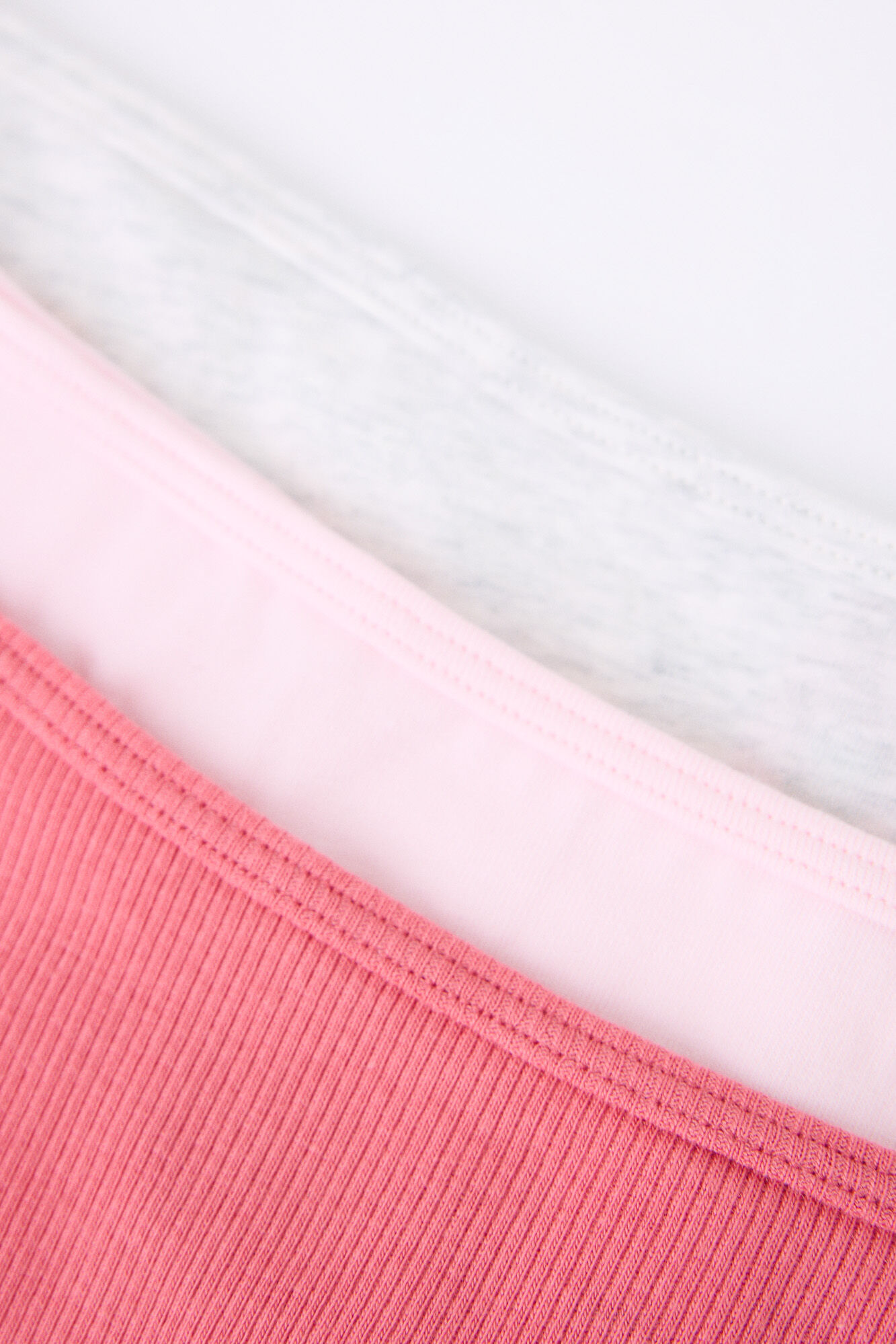 HI&BYE Pack 3 tangas rosa, fresa, gris
